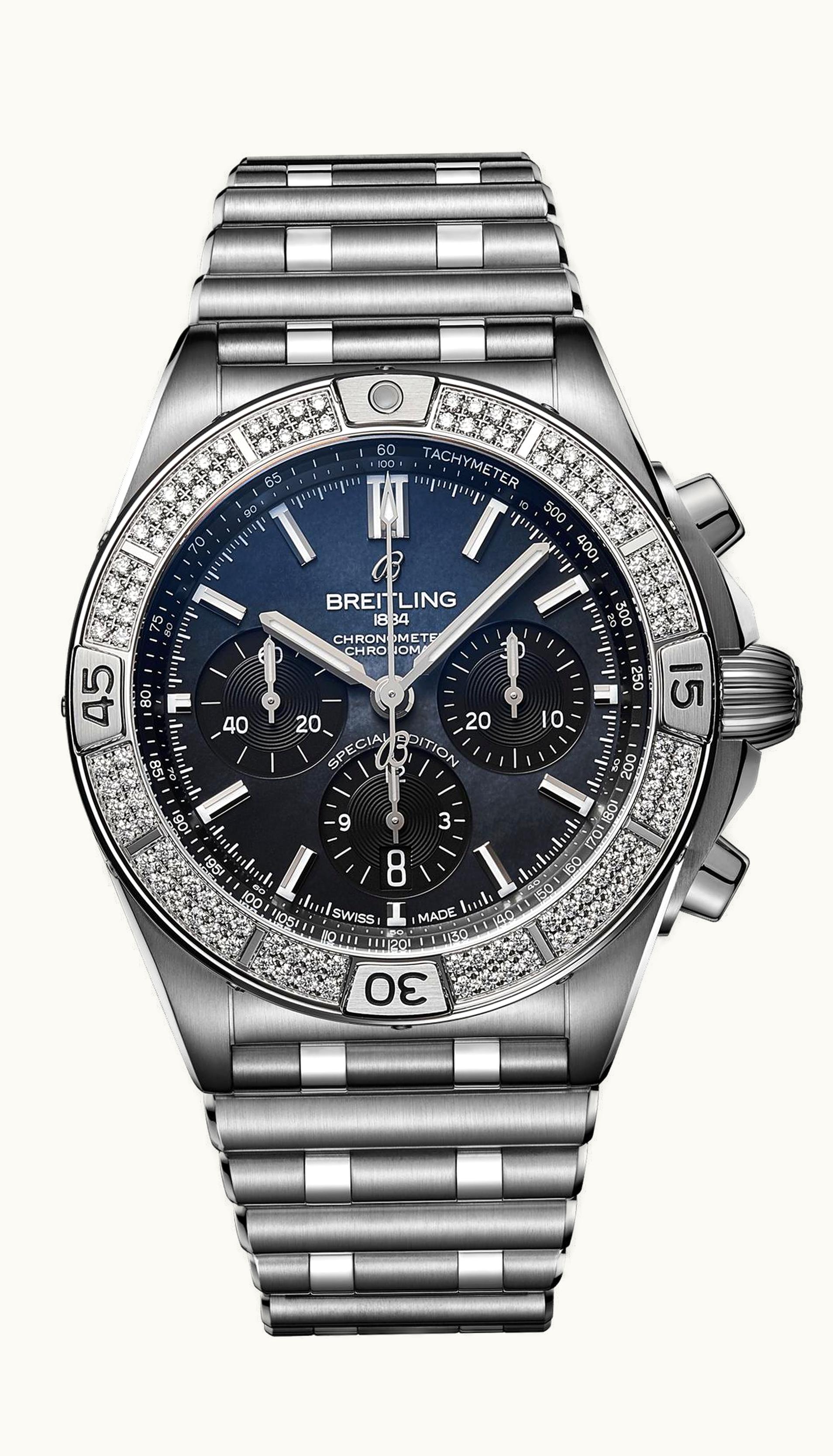 Breitling Chronomat B01 42 Stainless Steel / Diamondworks / Black MOP / Japan