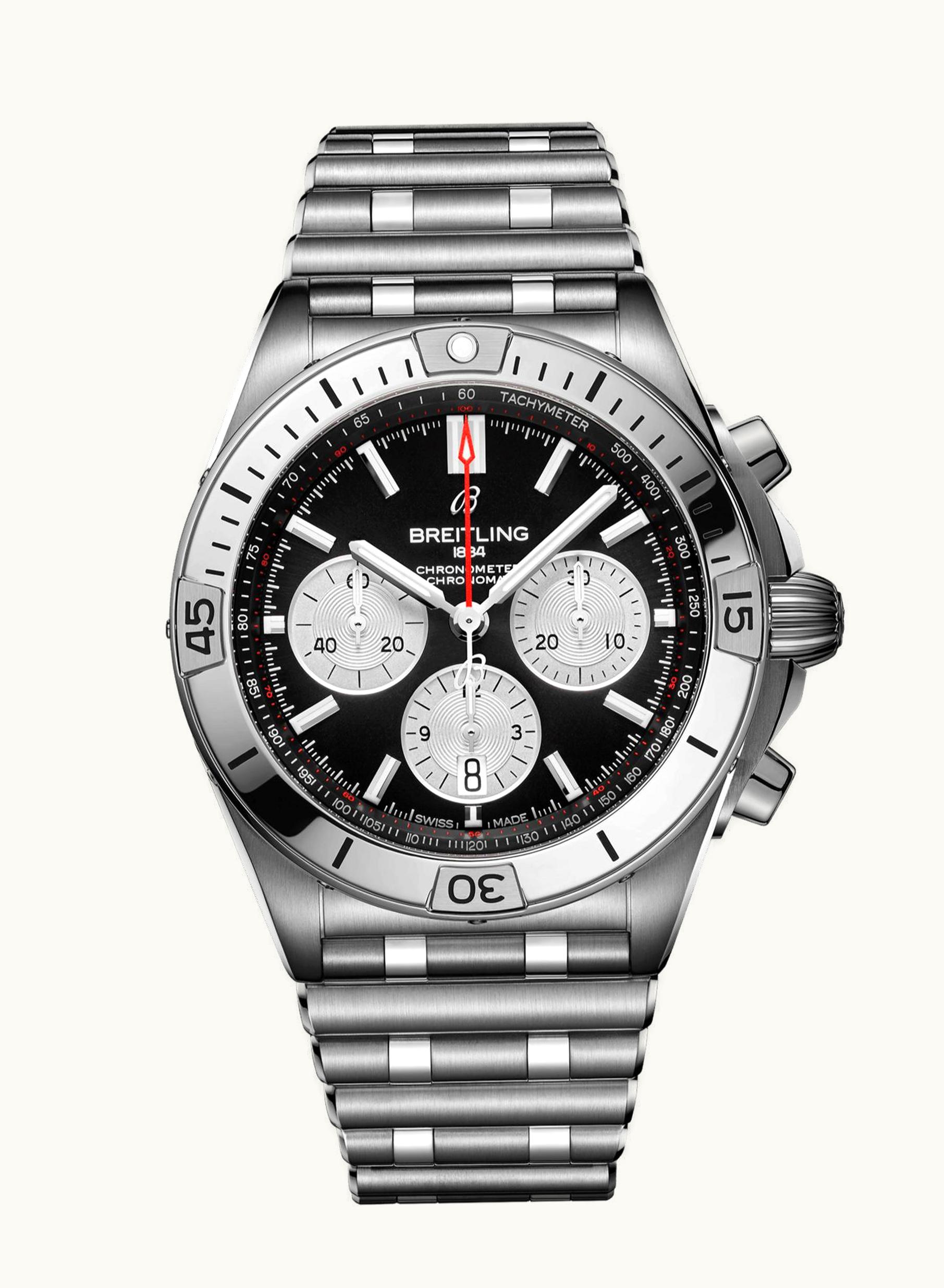 Breitling Chronomat B01 42 Stainless Steel / Black / Rouleaux
