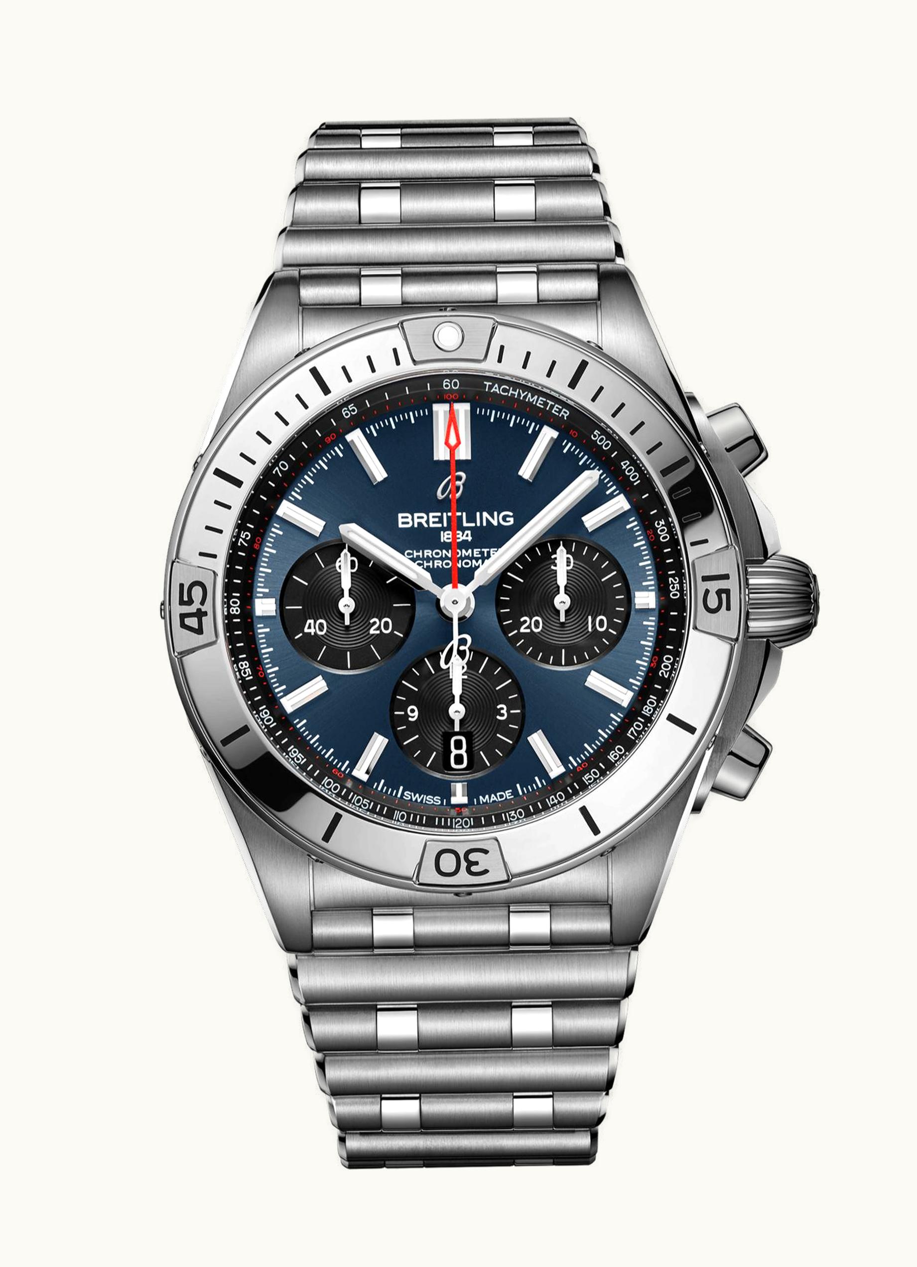 Breitling Chronomat B01 42 Stainless Steel / Blue / Rouleaux