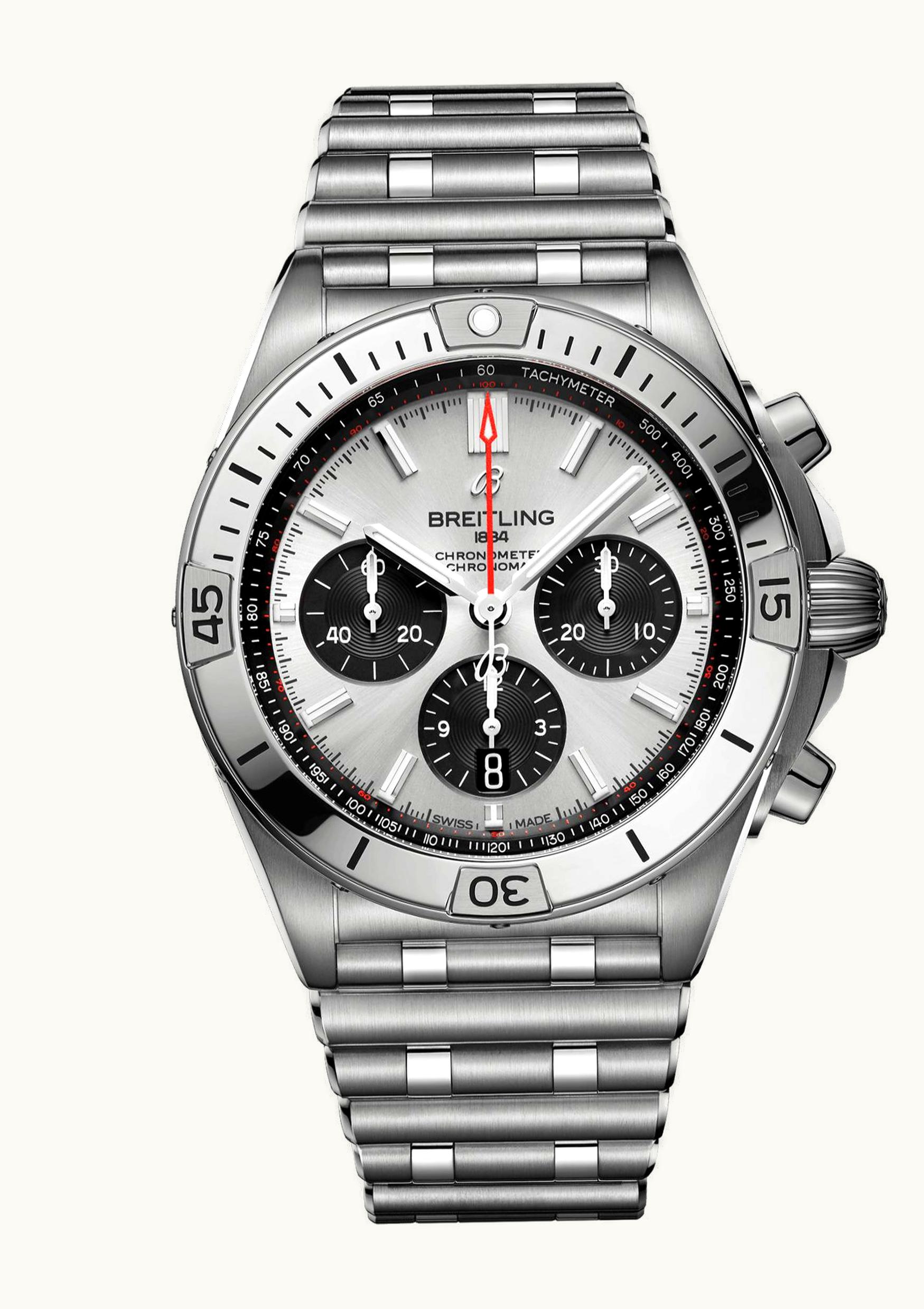 Breitling Chronomat B01 42 Stainless Steel / Silver / Rouleaux