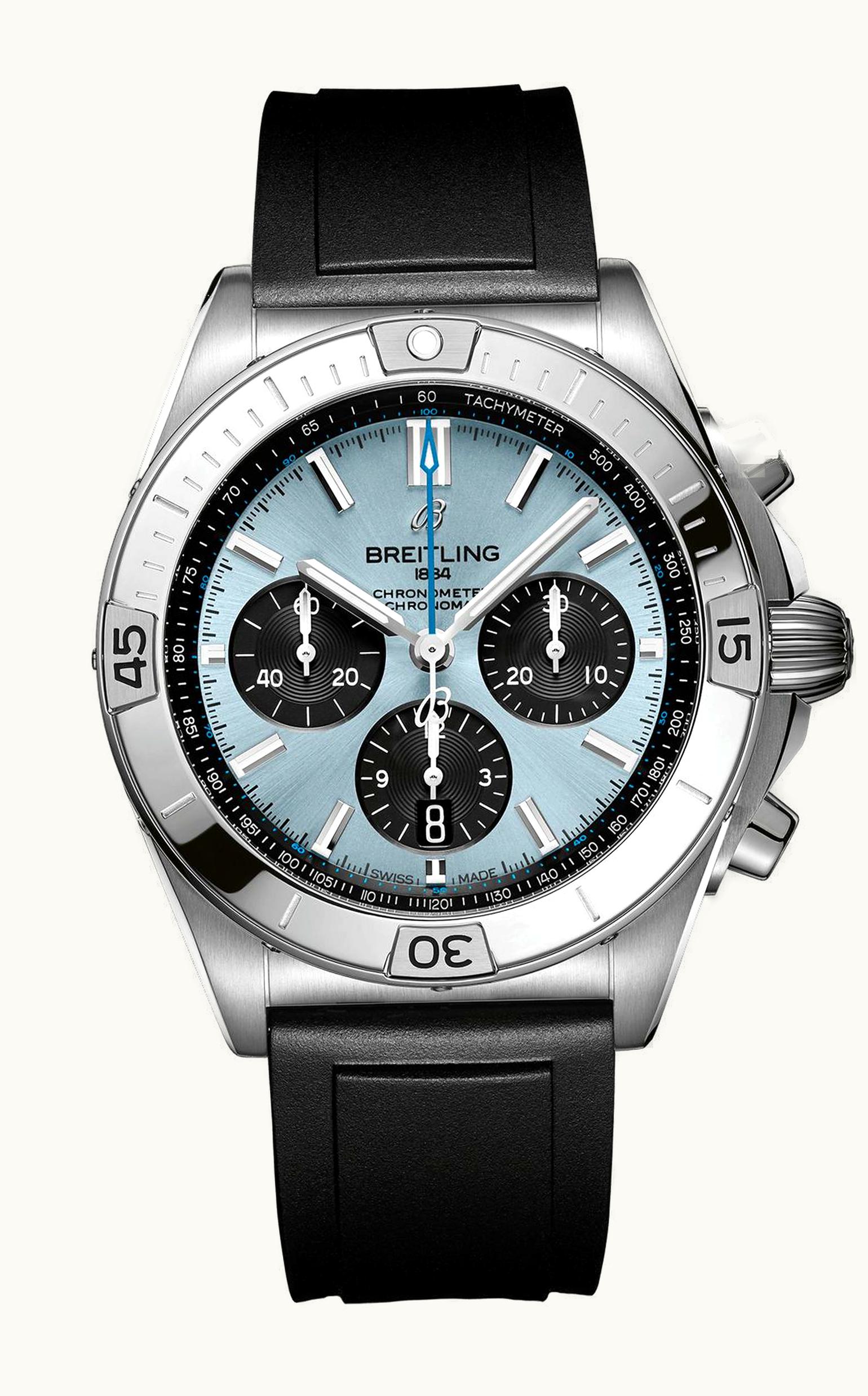 Breitling Chronomat B01 42 Stainless Steel / Platinum / Ice Blue