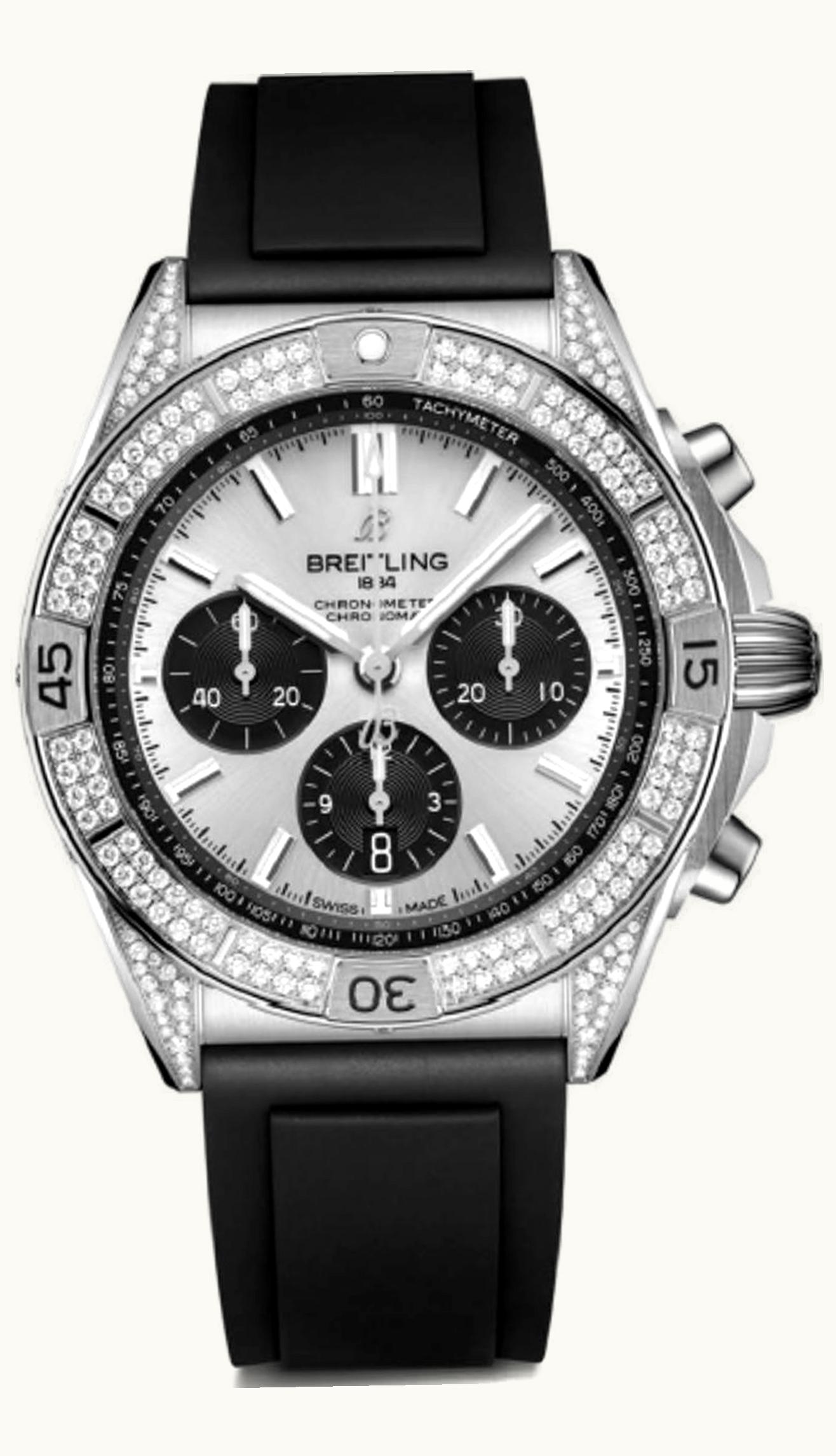 Breitling Chronomat B01 42 Stainless Steel - Diamond / Silver / Rubber