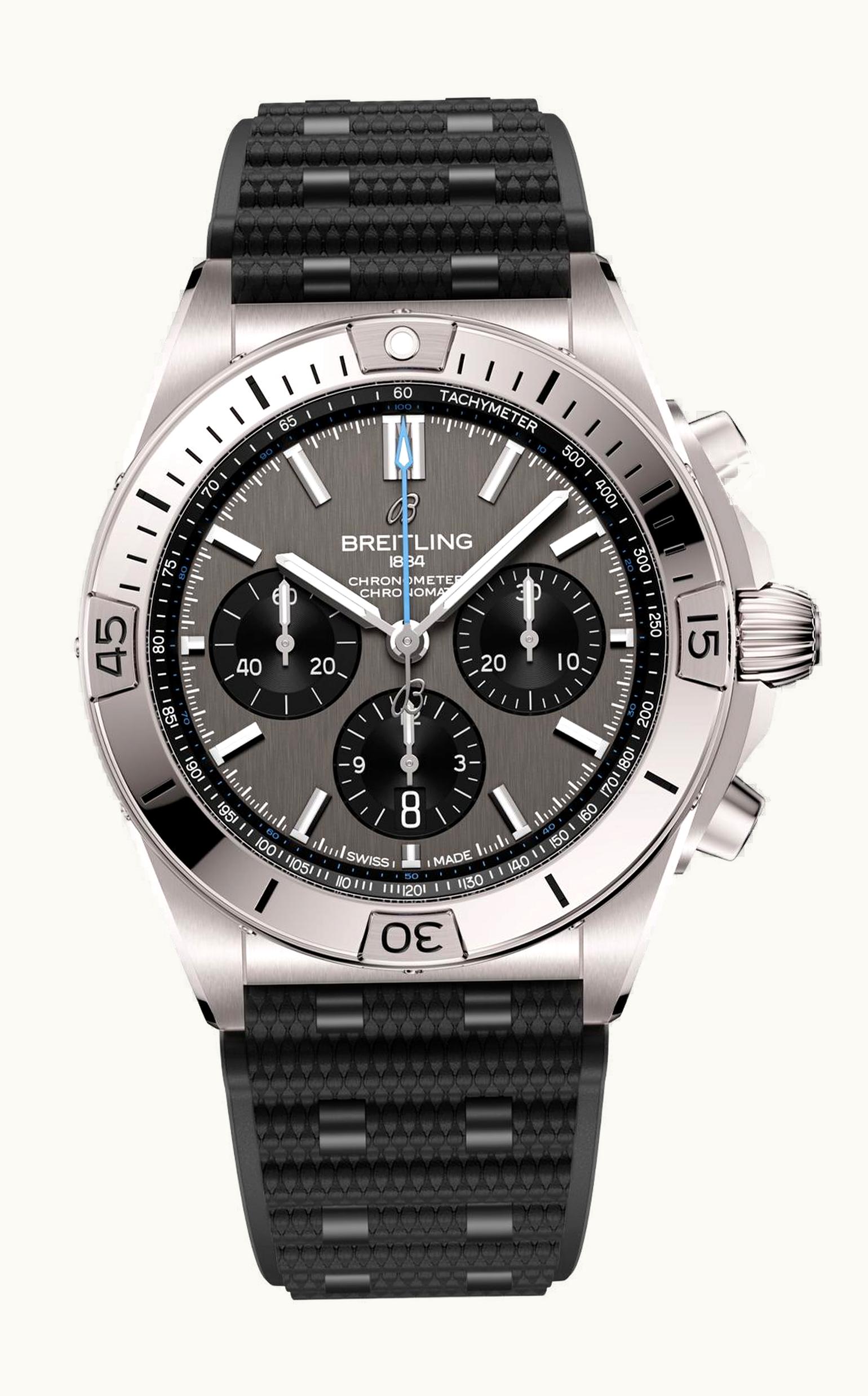 Breitling Chronomat B01 42 Titanium / Grey / Rubber Rouleaux