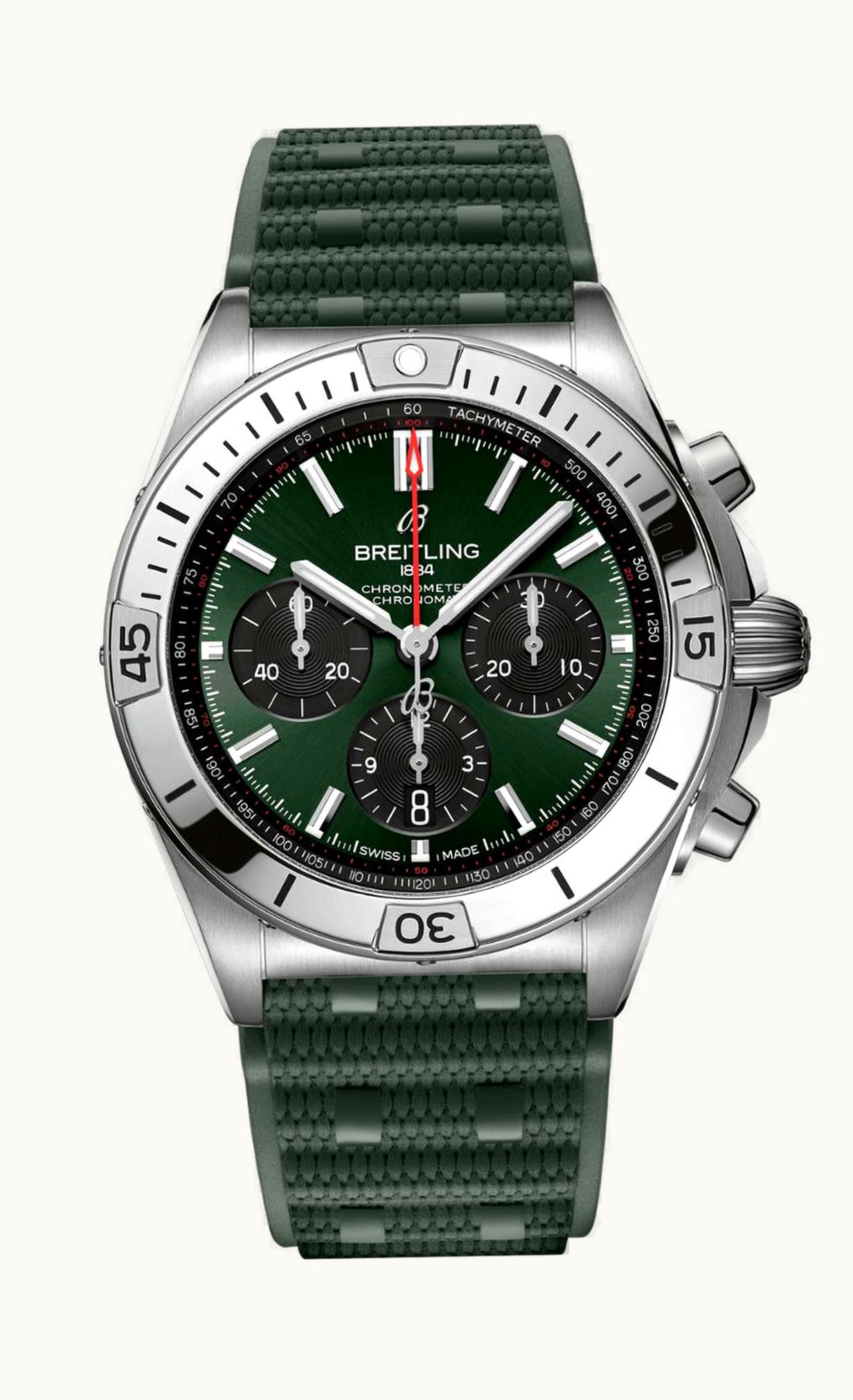 Breitling Chronomat B01 42 Stainless Steel / Green / Rubber