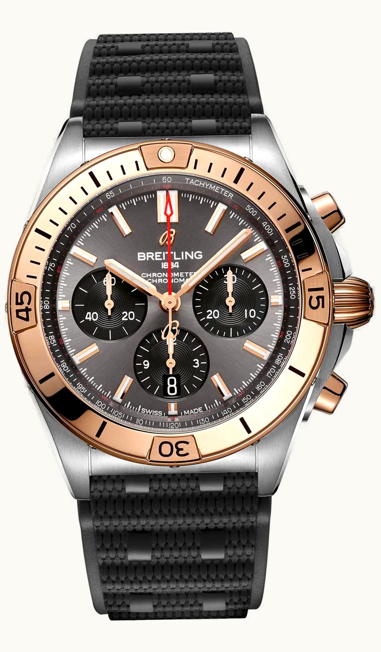 Breitling Chronomat B01 42 Stainless Steel / Red Gold / Anthracite  / Rubber