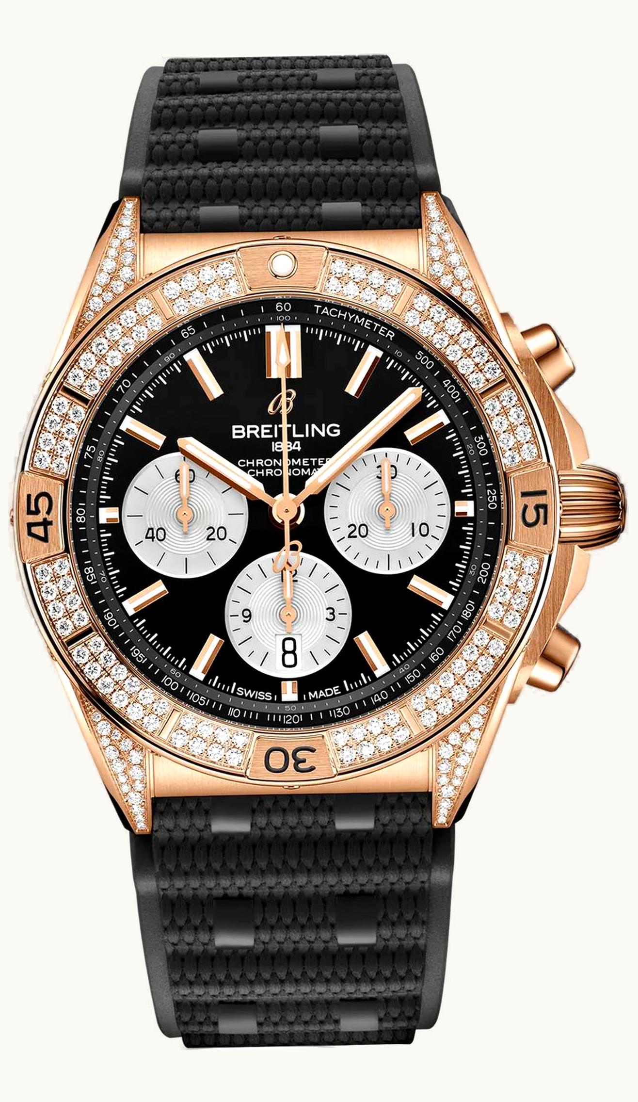 Breitling Chronomat B01 42 Stainless Steel - Diamond / Black / Rubber