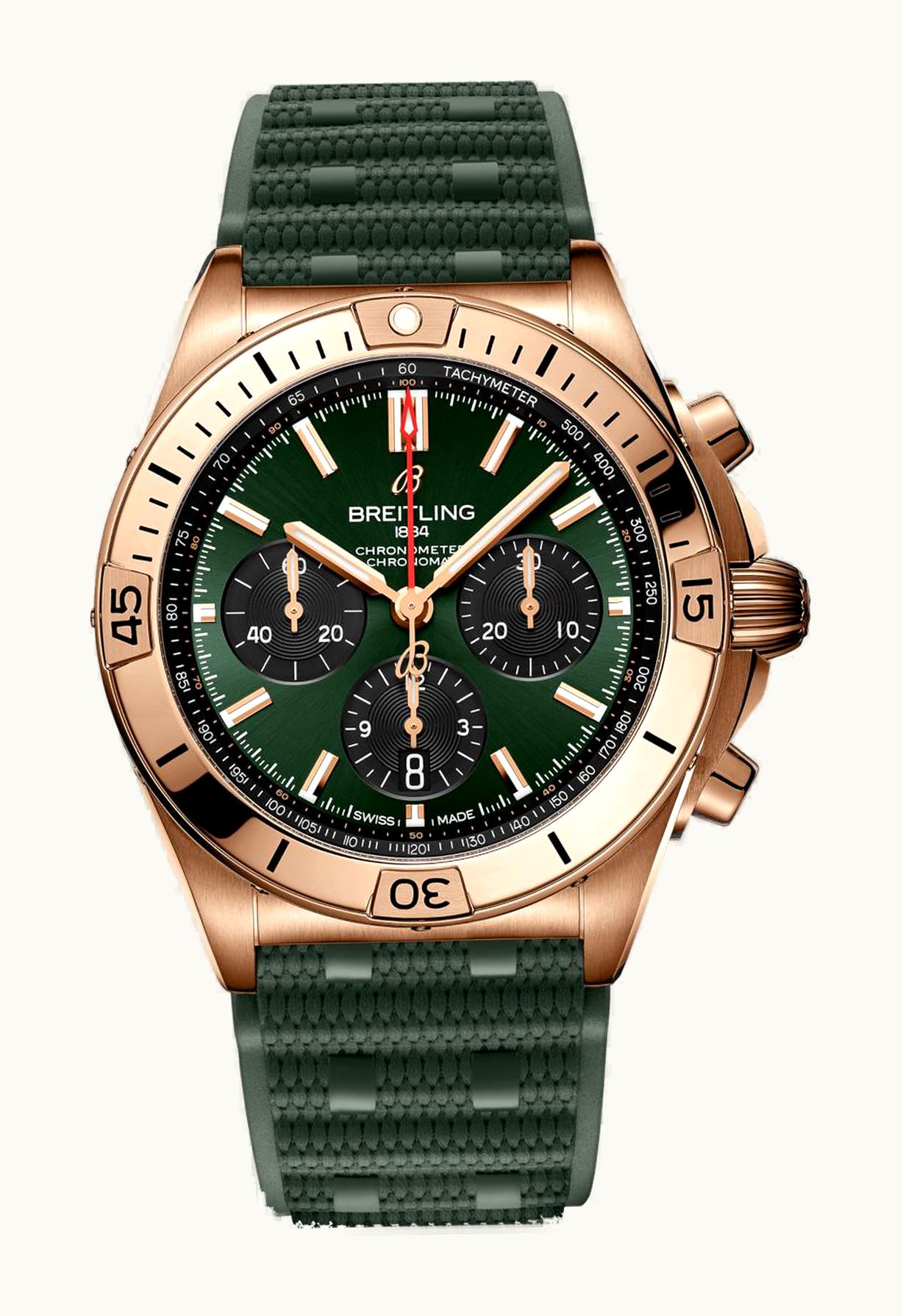 Breitling Chronomat B01 42 Red Gold / Green / Rubber