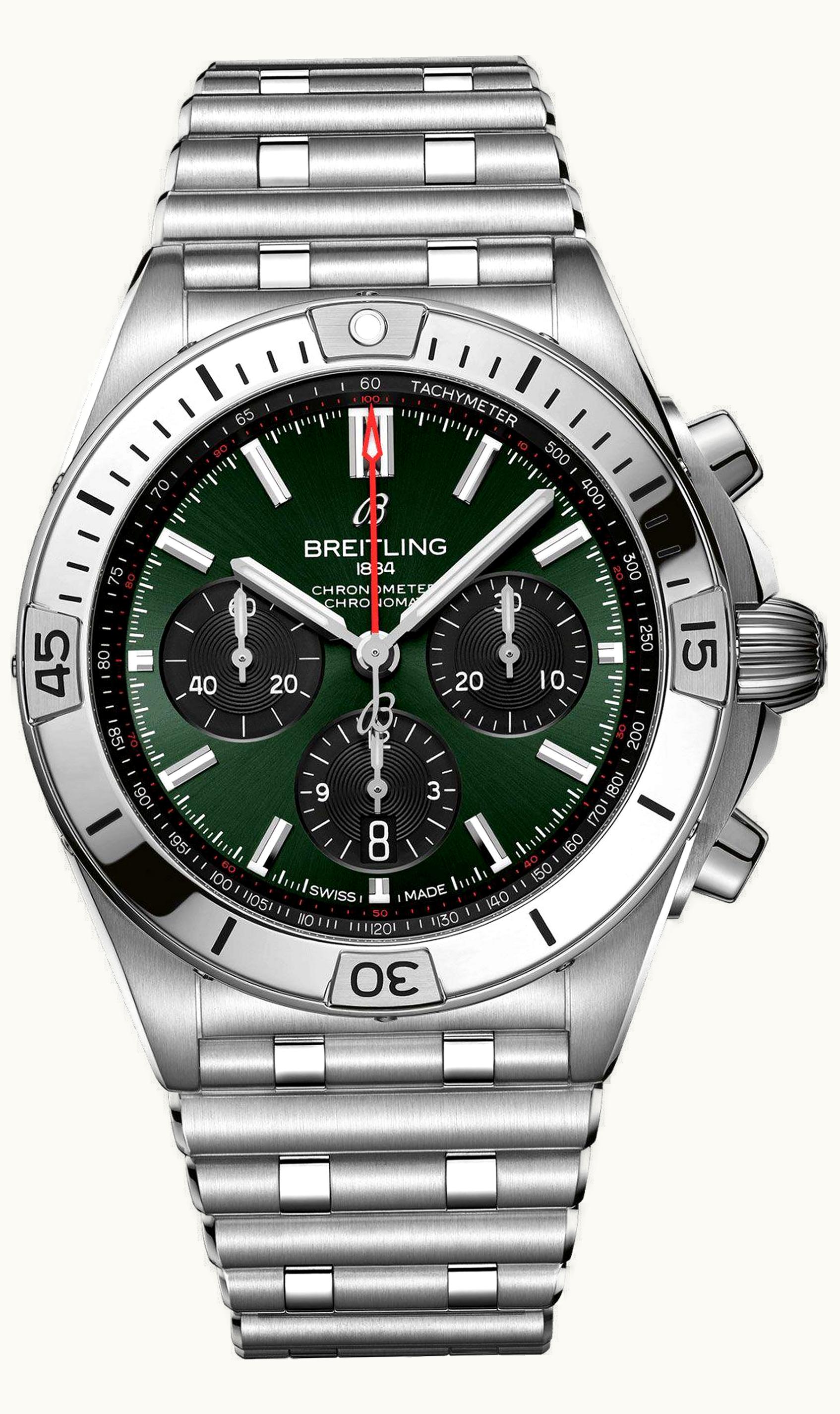Breitling Chronomat B01 42 Stainless Steel / Green / Rouleaux