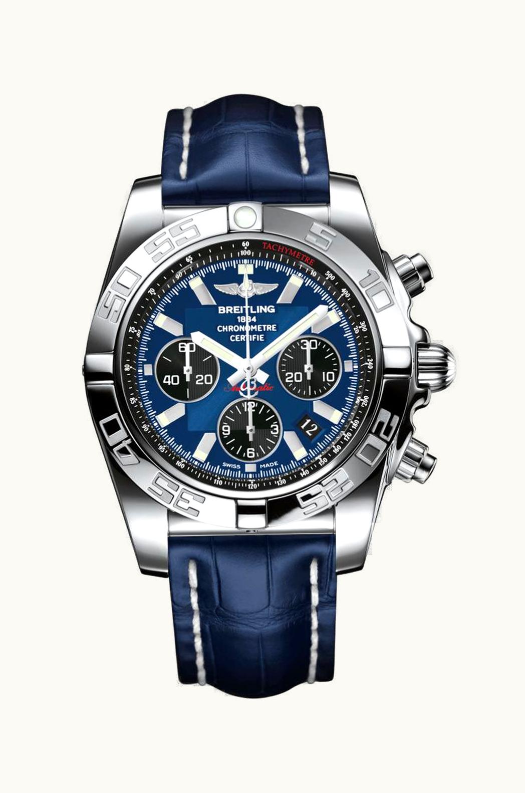 Breitling Chronomat 44 Stainless Steel / Blackeye Blue / Croco / Pin