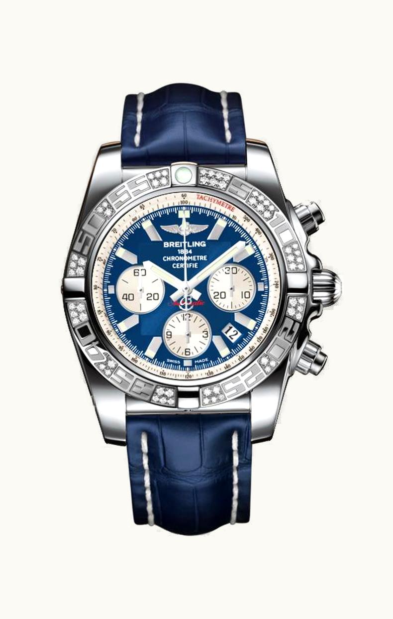 Breitling Chronomat 44 Stainless Steel / Diamond / Metallica Blue / Croco