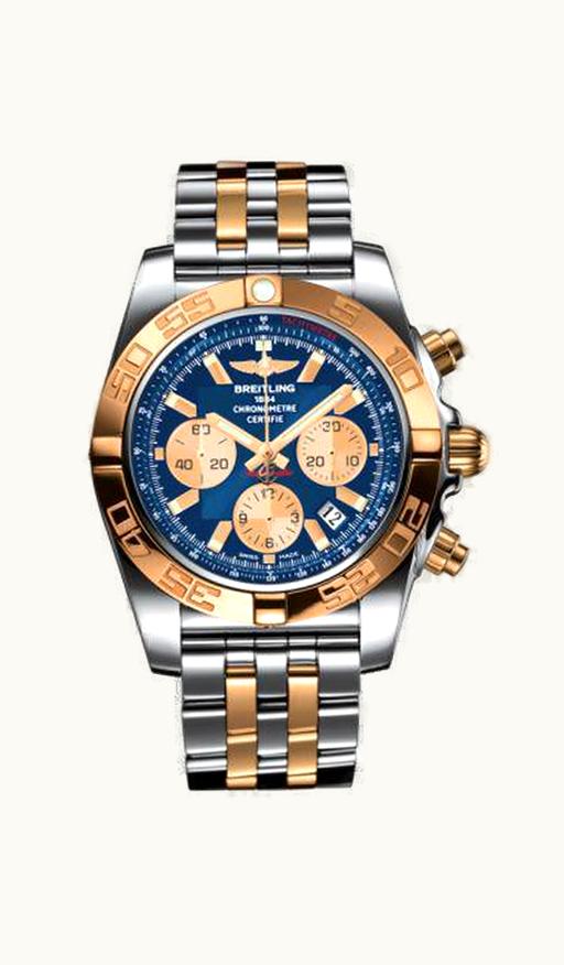Breitling Chronomat 44 Stainless Steel / Rose Gold / Metallica Blue / Bracelet