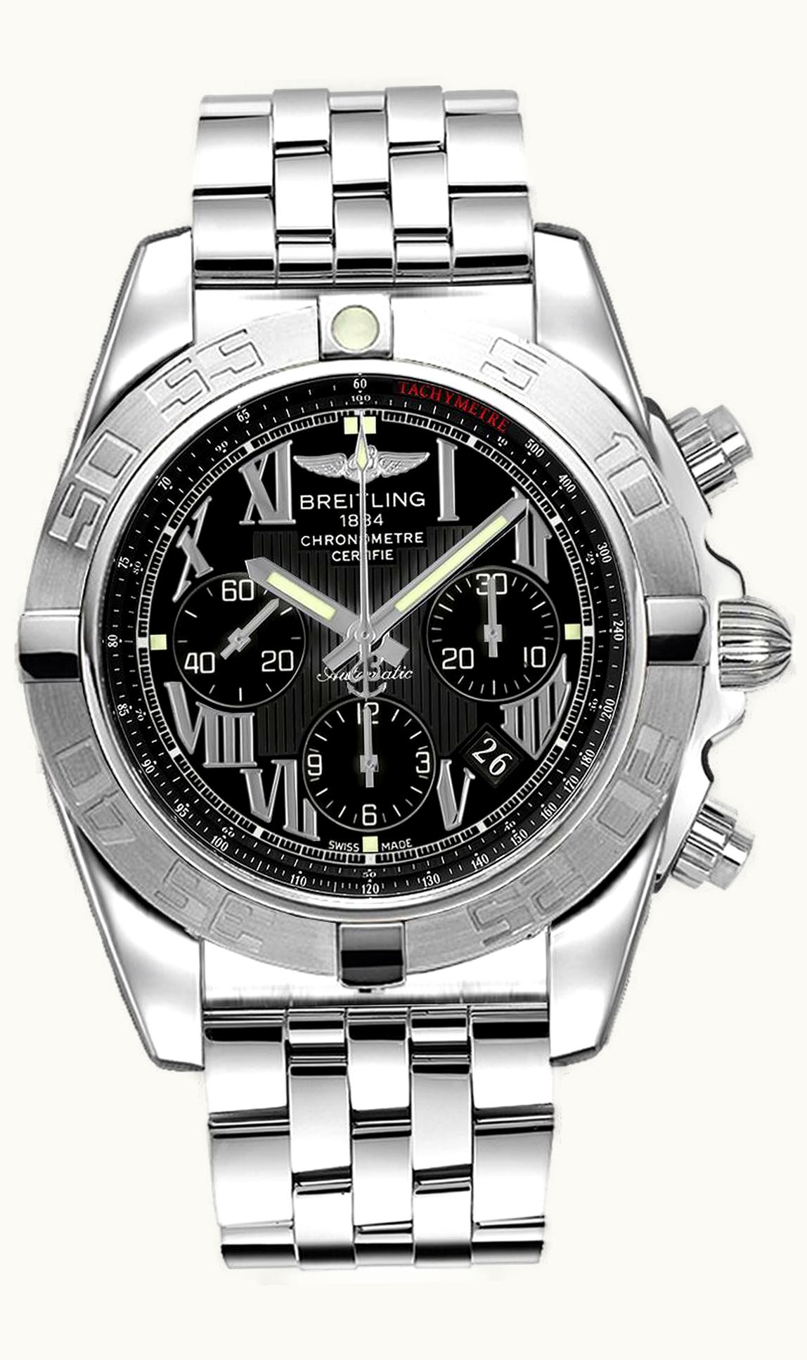Breitling Chronomat 44 Stainless Steel / Black - Roman / Bracelet