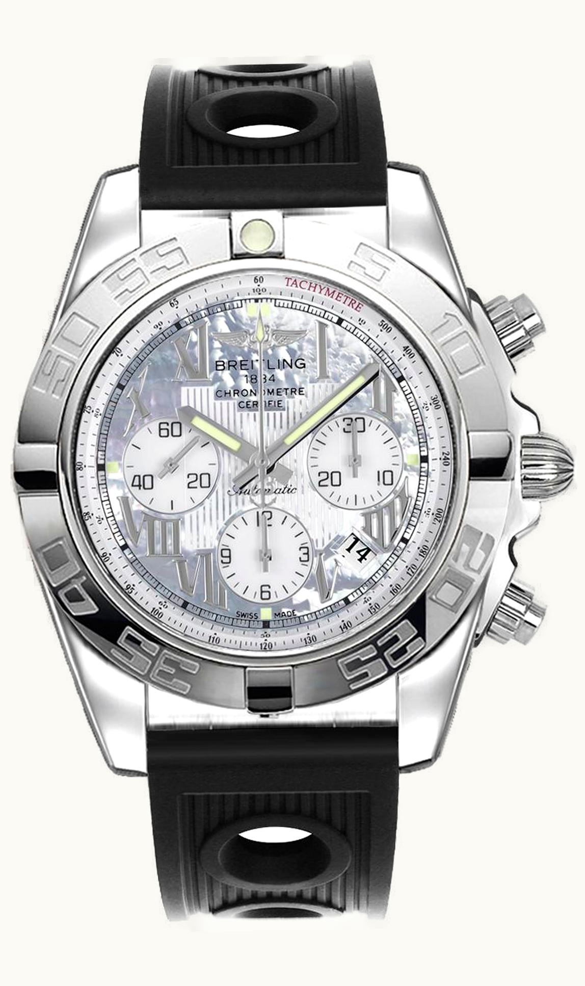 Breitling Chronomat 44 Stainless Steel / Pearl Roman / Calf