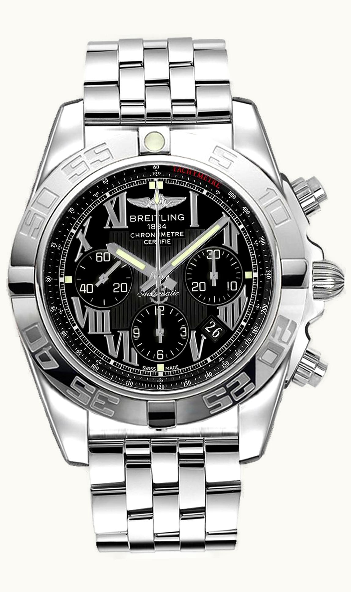 Breitling Chronomat 44 Stainless Steel / Onyx Black Roman / Bracelet
