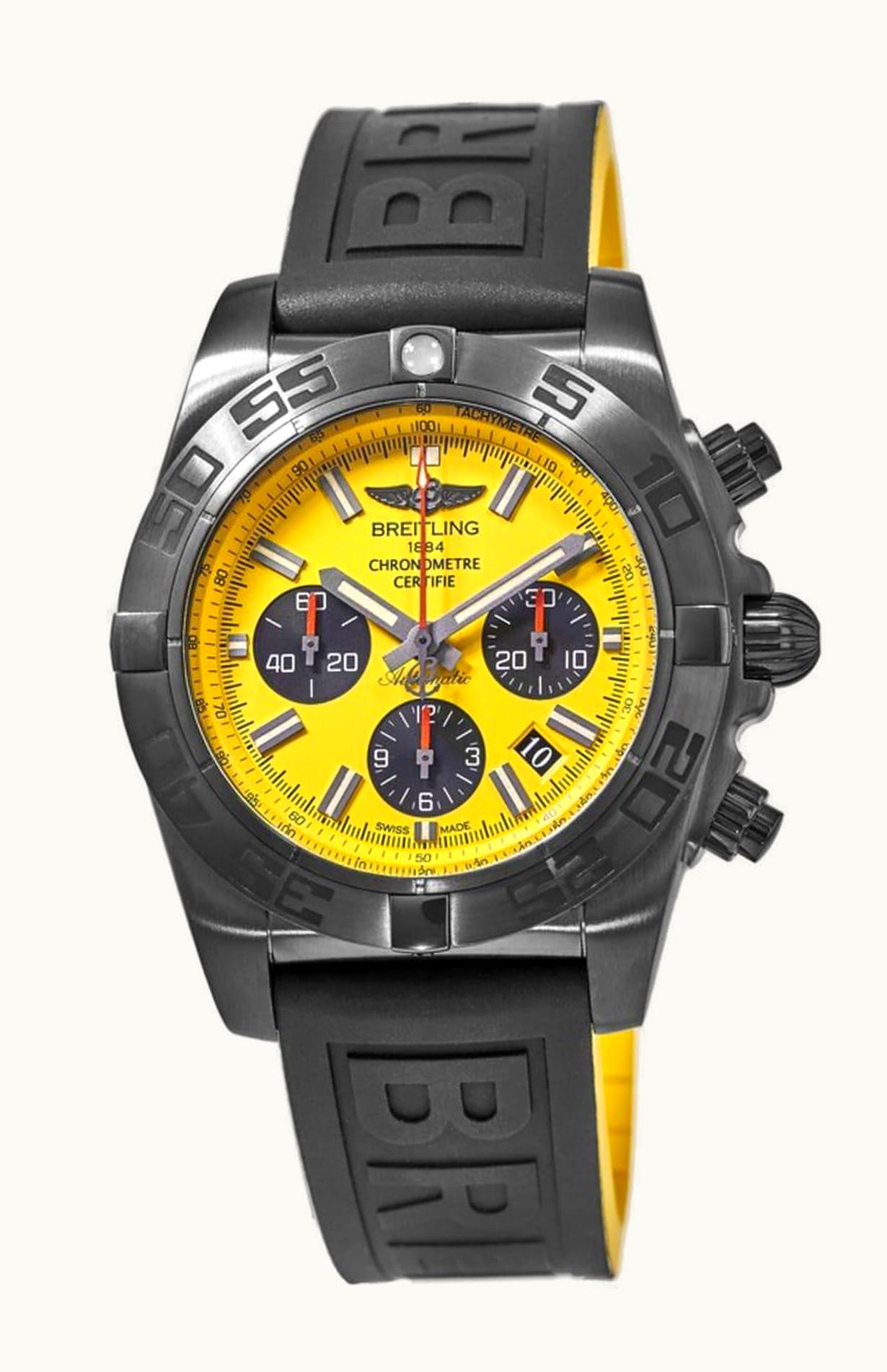 Breitling Chronomat 44 Blacksteel / Yellow / Rubber
