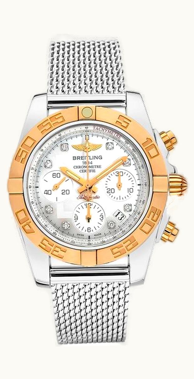 Breitling Chronomat 44 Stainless Steel / Rose Gold / Diamond / Antarctica White / Bracelet