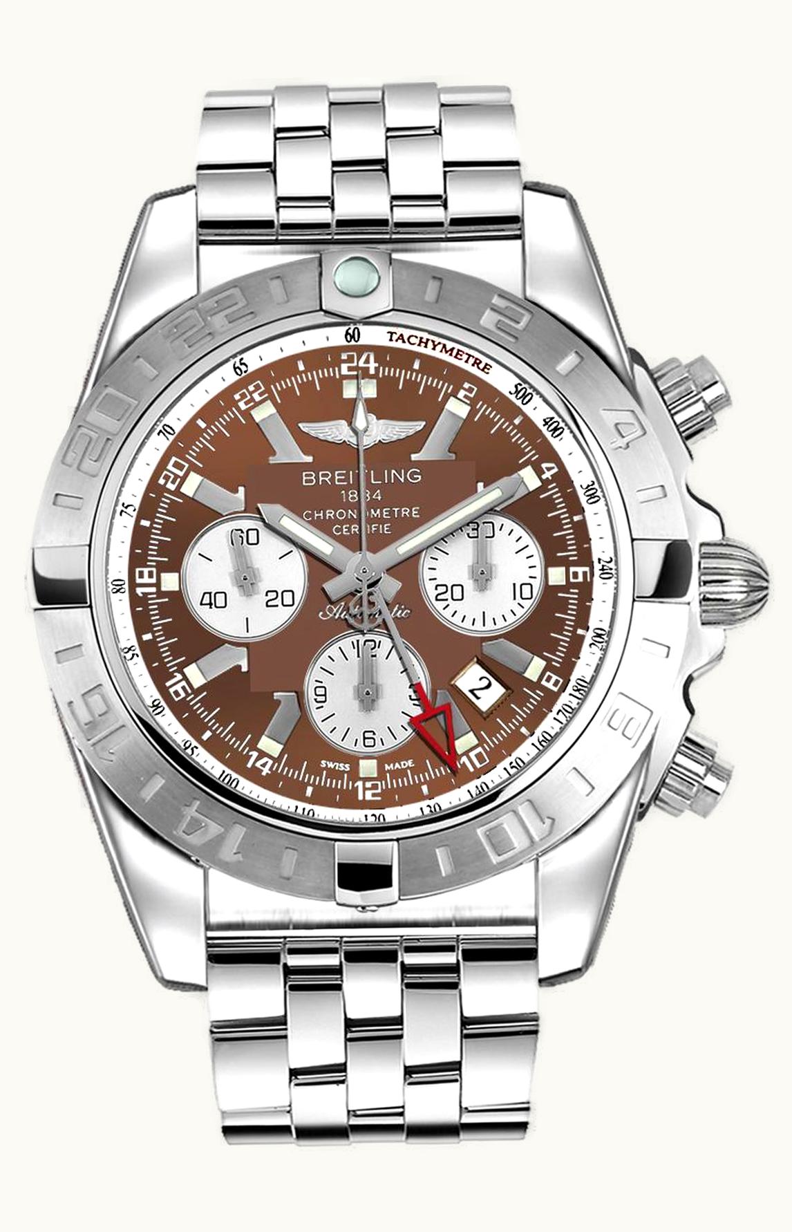 Breitling Chronomat 44 GMT Stainless Steel / Metallica Brown / Bracelet