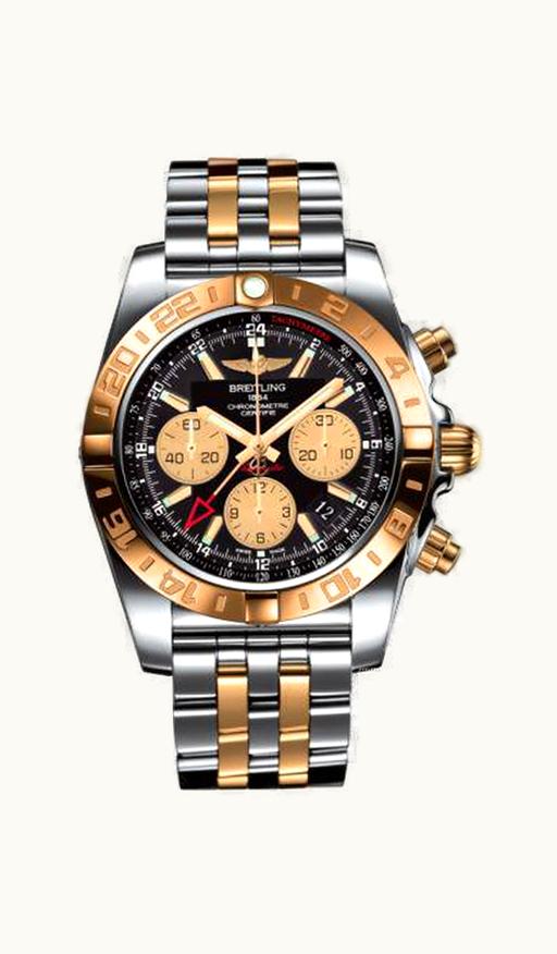 Breitling Chronomat 44 GMT Stainless Steel / Rose Gold / Onyx Black / Rubber