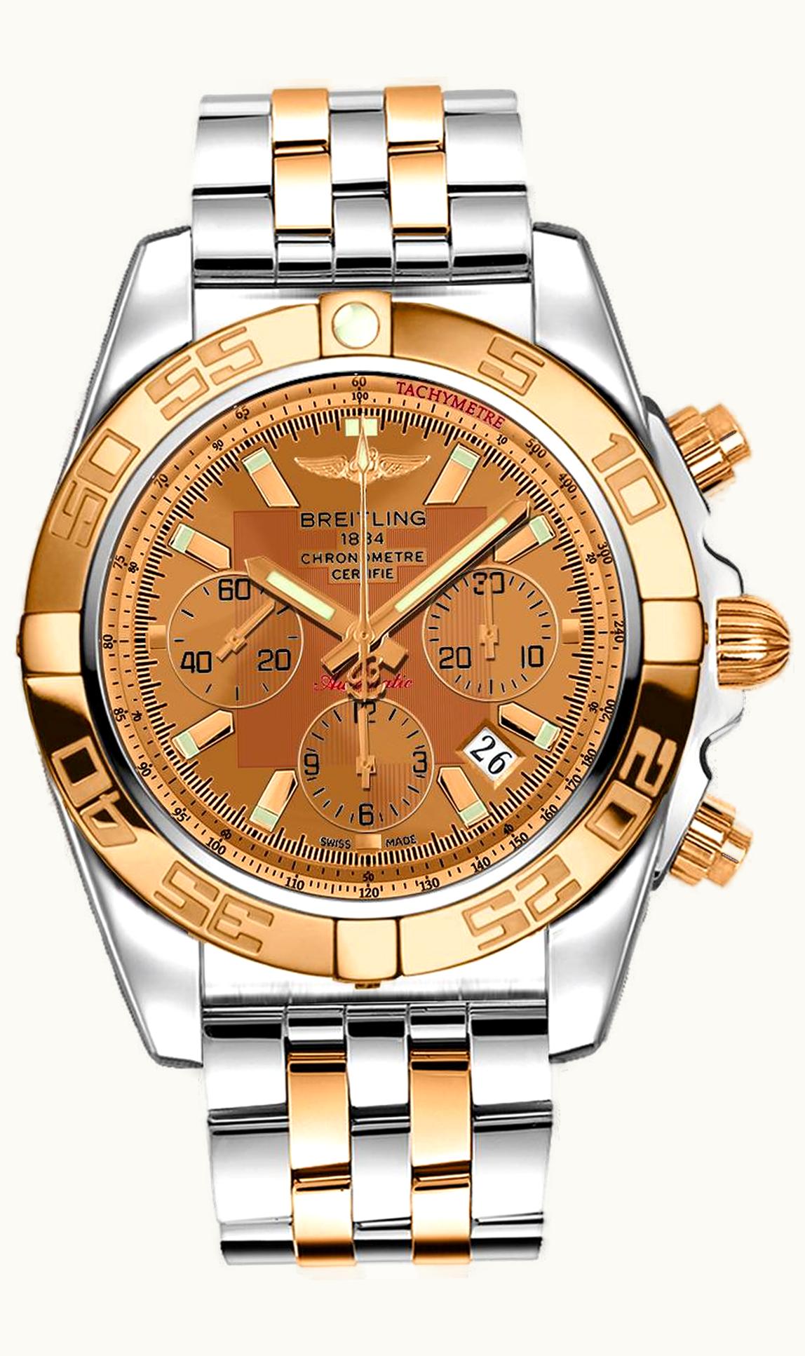 Breitling Chronomat 44 Stainless Steel / Rose Gold / Golden Sun / Bracelet
