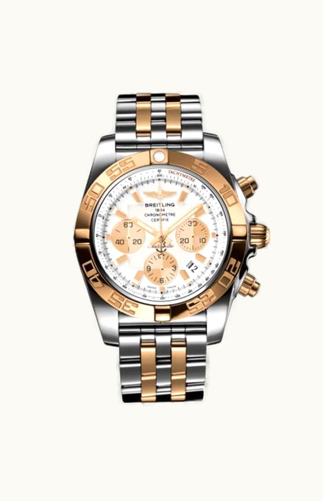 Breitling Chronomat 44 Rose Gold / Antarctica White / Croco