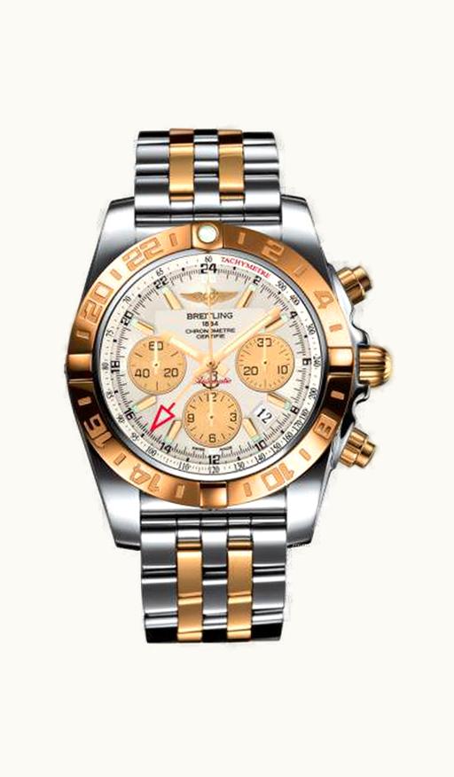 Breitling Chronomat 44 GMT Stainless Steel / Rose Gold / Sierra Silver / Bracelet