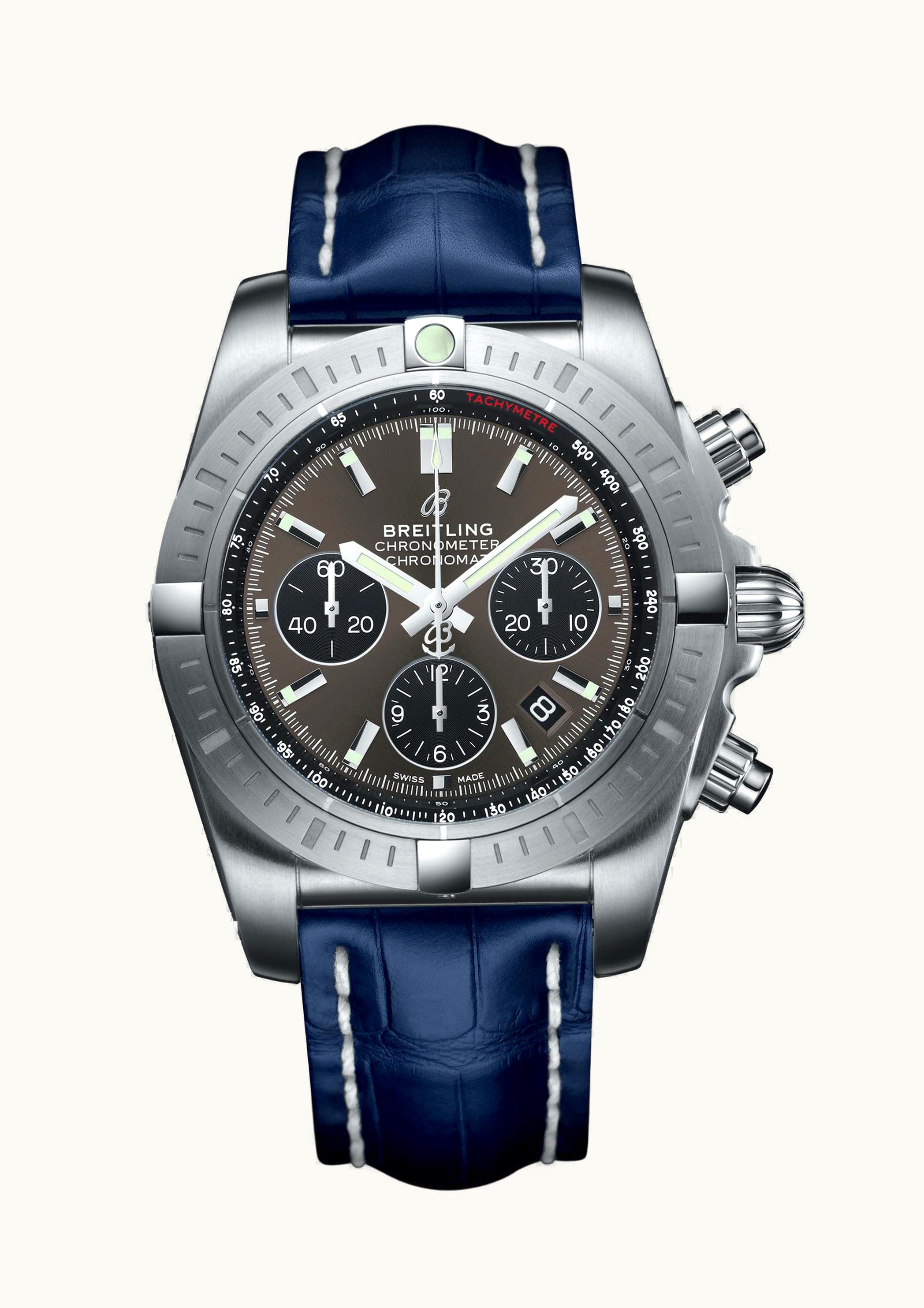 Breitling Chronomat B01 Chronograph 44 Stainless Steel / Blackeye Grey / Croco / Pin