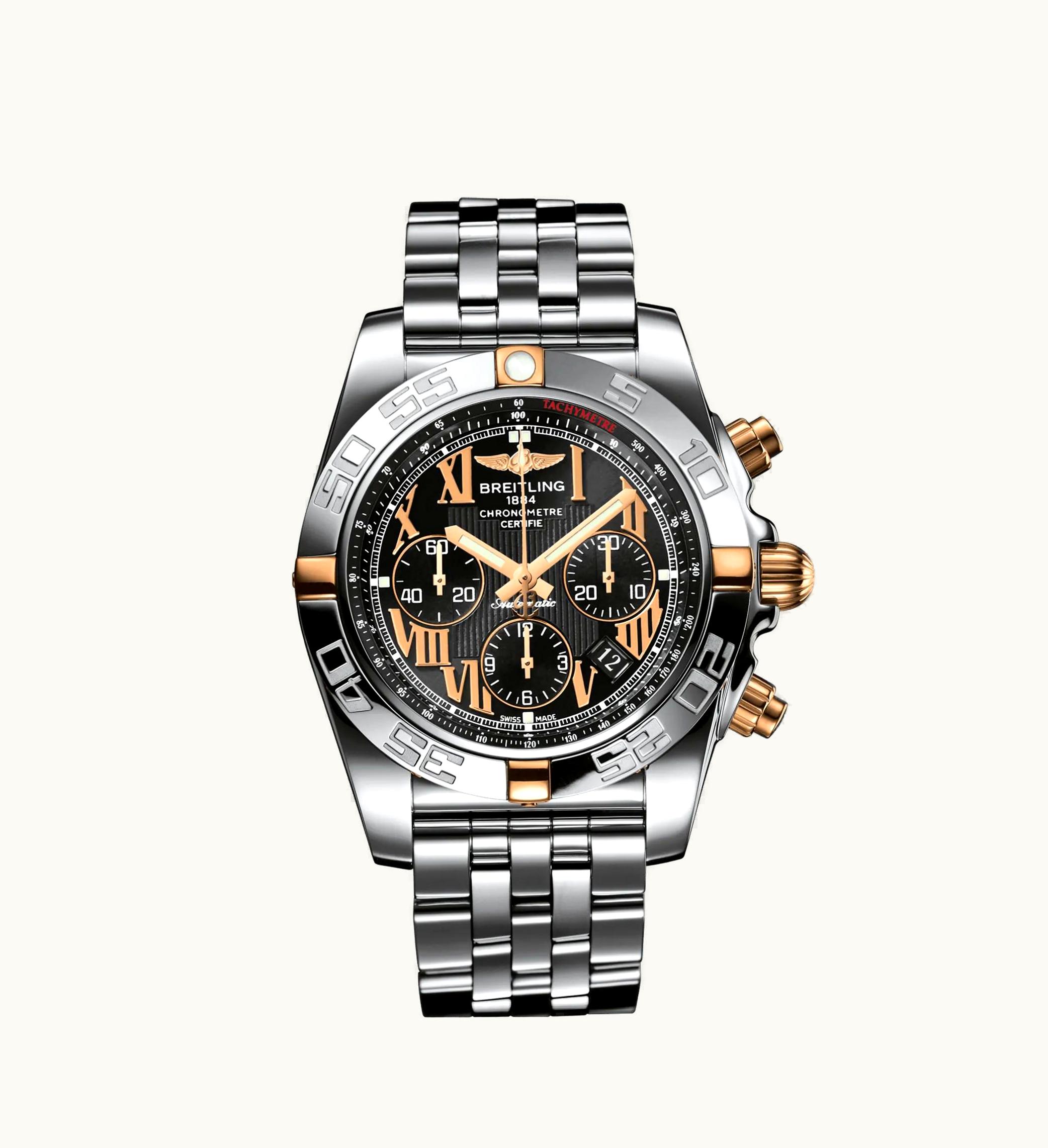 Breitling Chronomat 44 Stainless Steel / Rose Gold / Black - Roman / Japan Special Edition