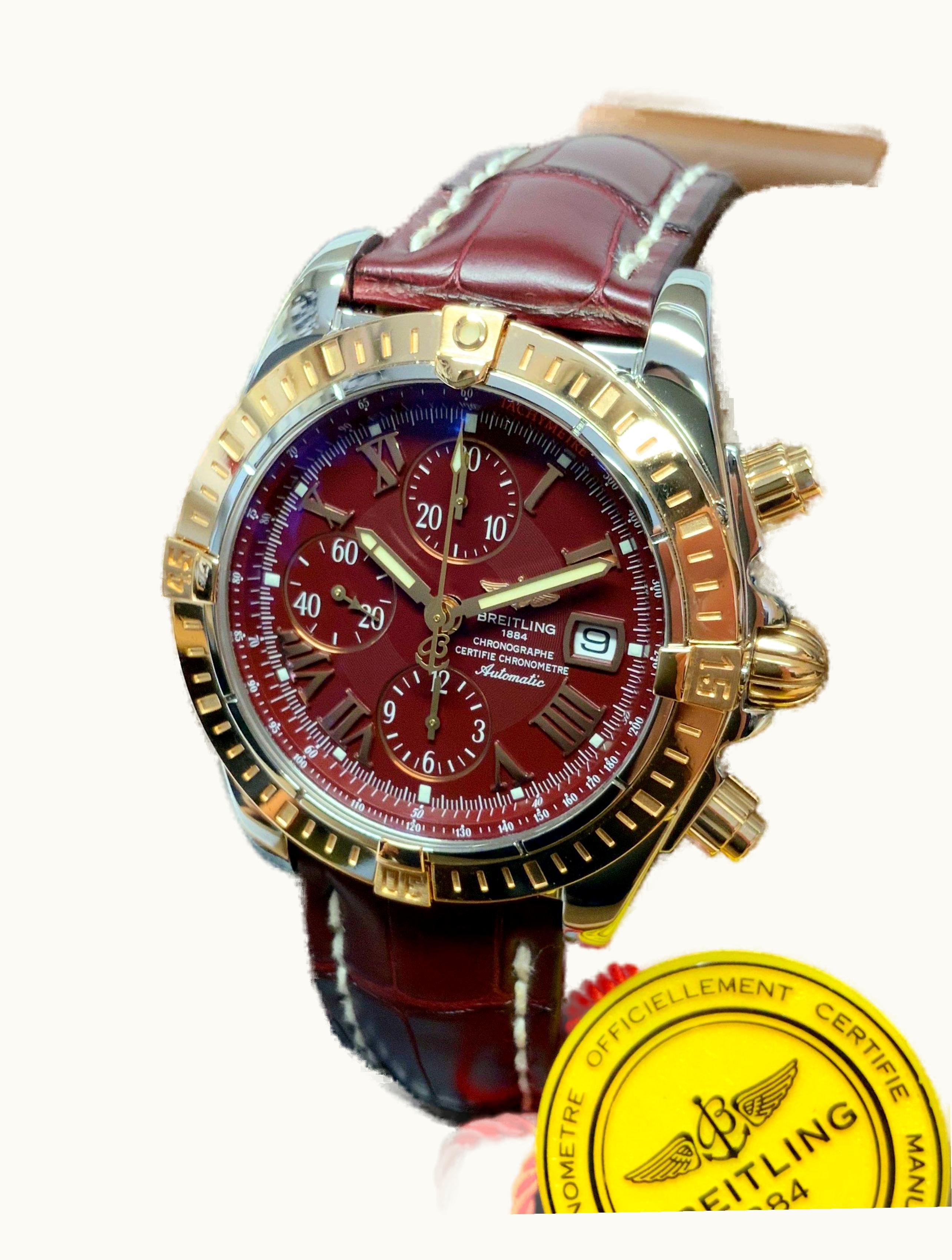 Breitling Chronomat 44 Stainless Steel / Rose Gold / White - Roman