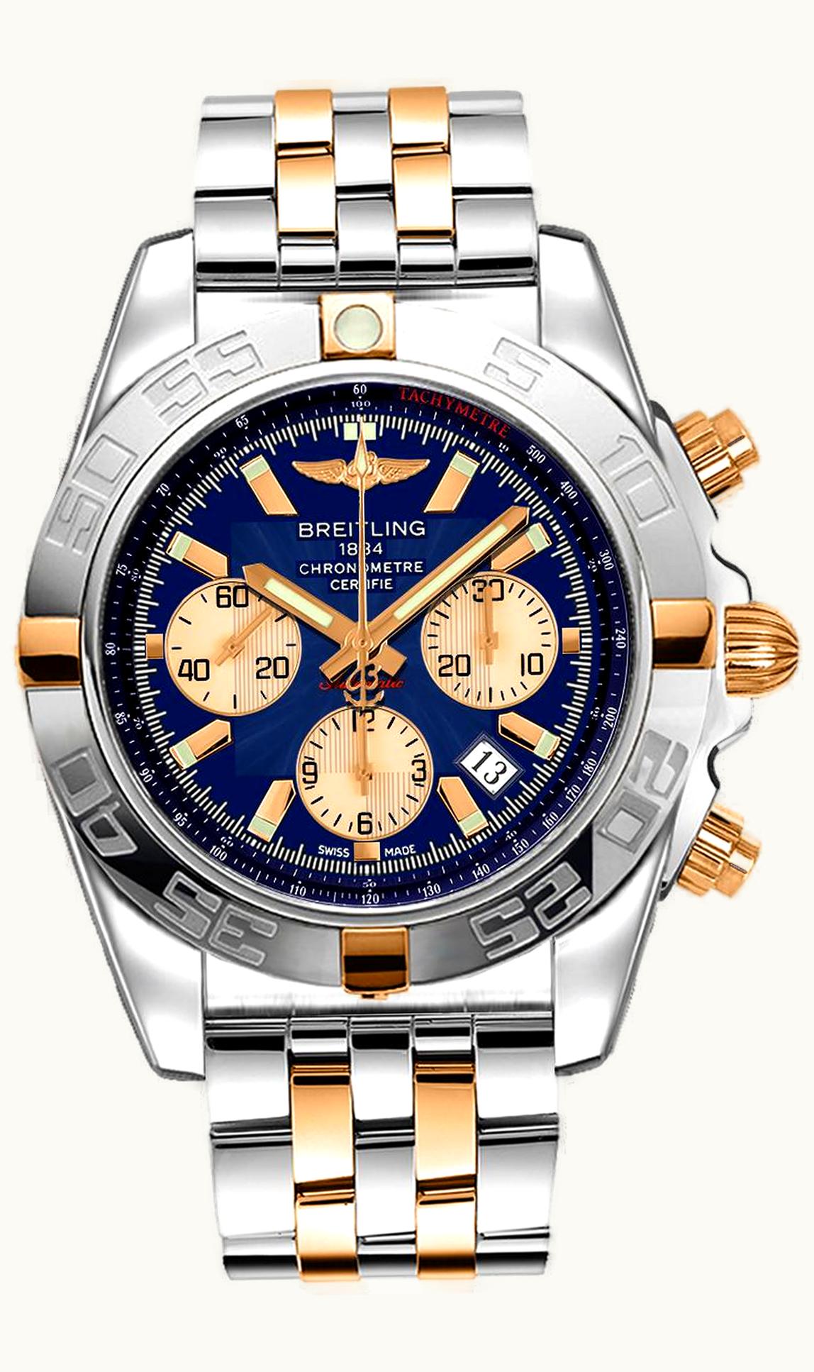 Breitling Chronomat 44 Stainless Steel / Rose Gold / Blue