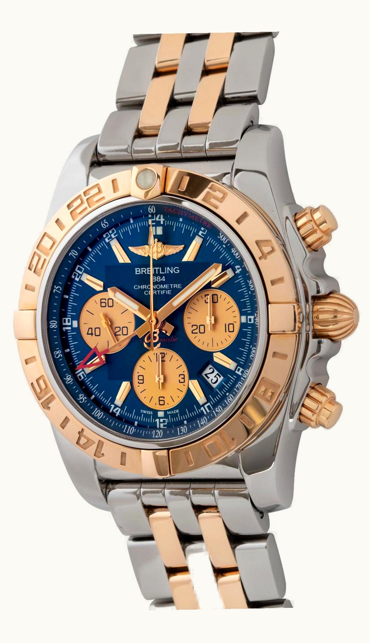 Breitling Chronomat 44 Stainless Steel / Blue / Croco