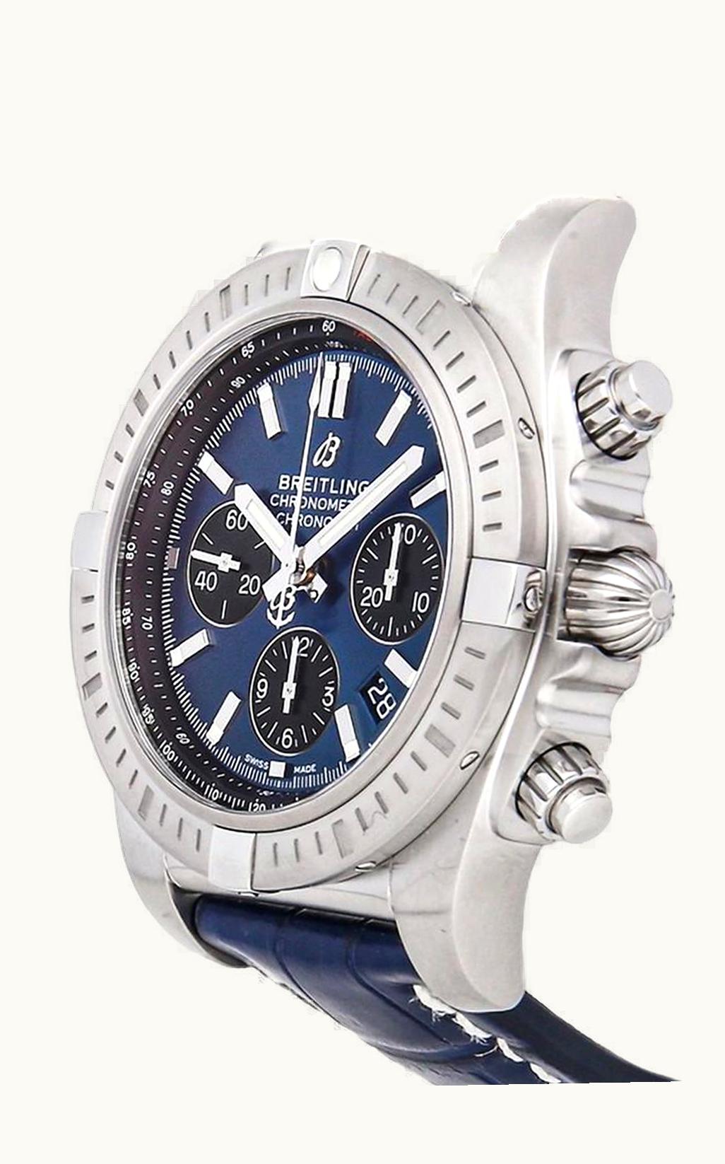 Breitling Chronomat 44 Stainless Steel / Diamond / Metallica Blue / Croco