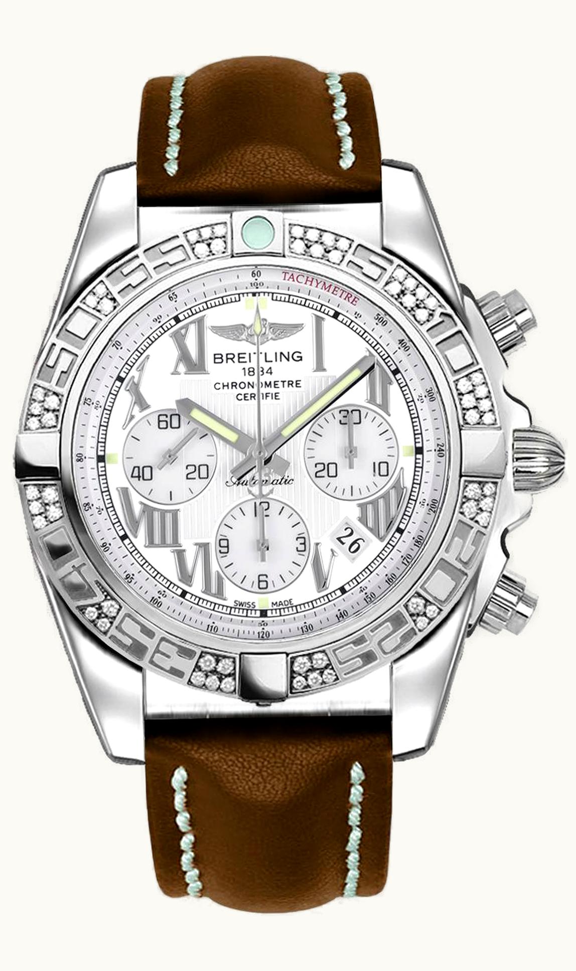 Breitling Chronomat 44 Stainless Steel / Diamond / Gray Pearl / Croco
