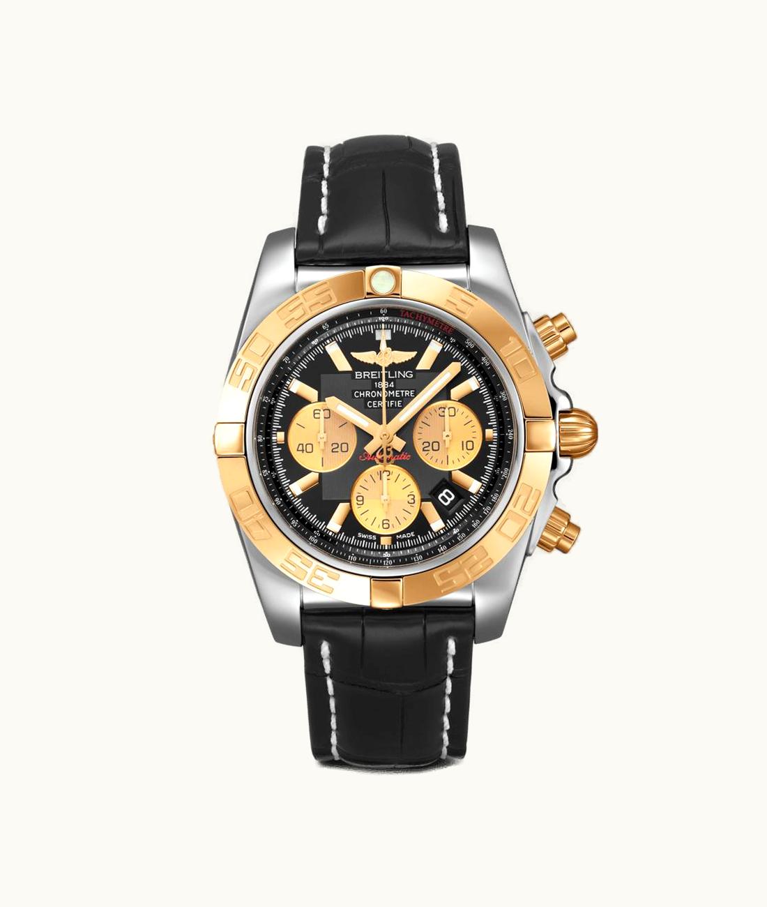 Breitling Chronomat 44 Stainless Steel / Rose Gold / Onyx Black / Croco / Pin