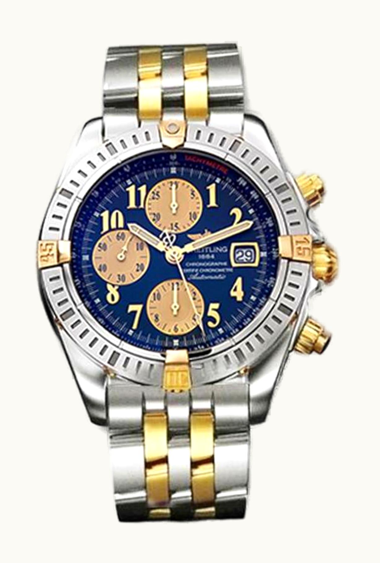 Breitling Chronomat Evolution Stainless Steel / Yellow Gold / Blue