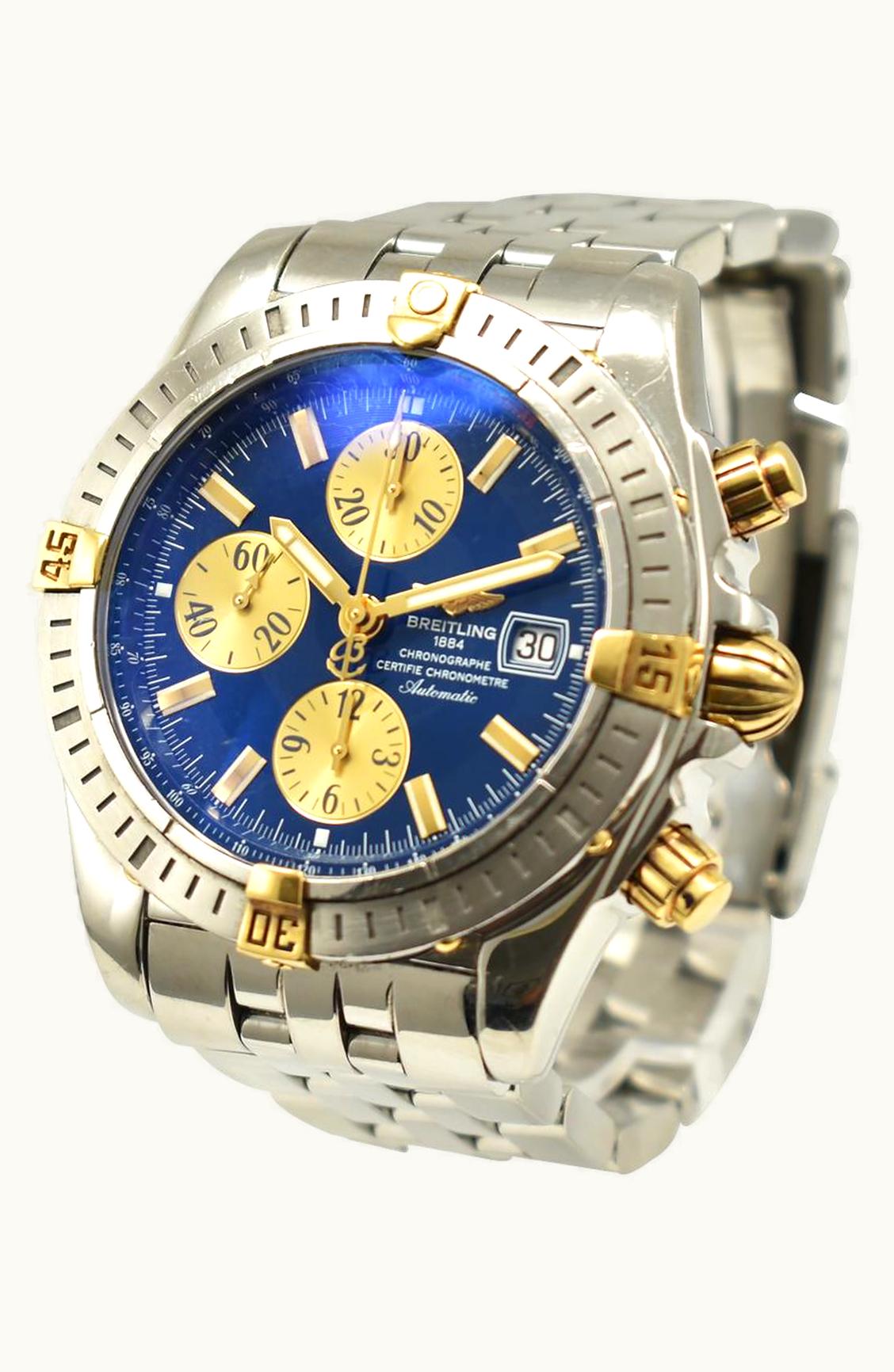 Breitling Chronomat Evolution Stainless Steel / Yellow Gold / Blue