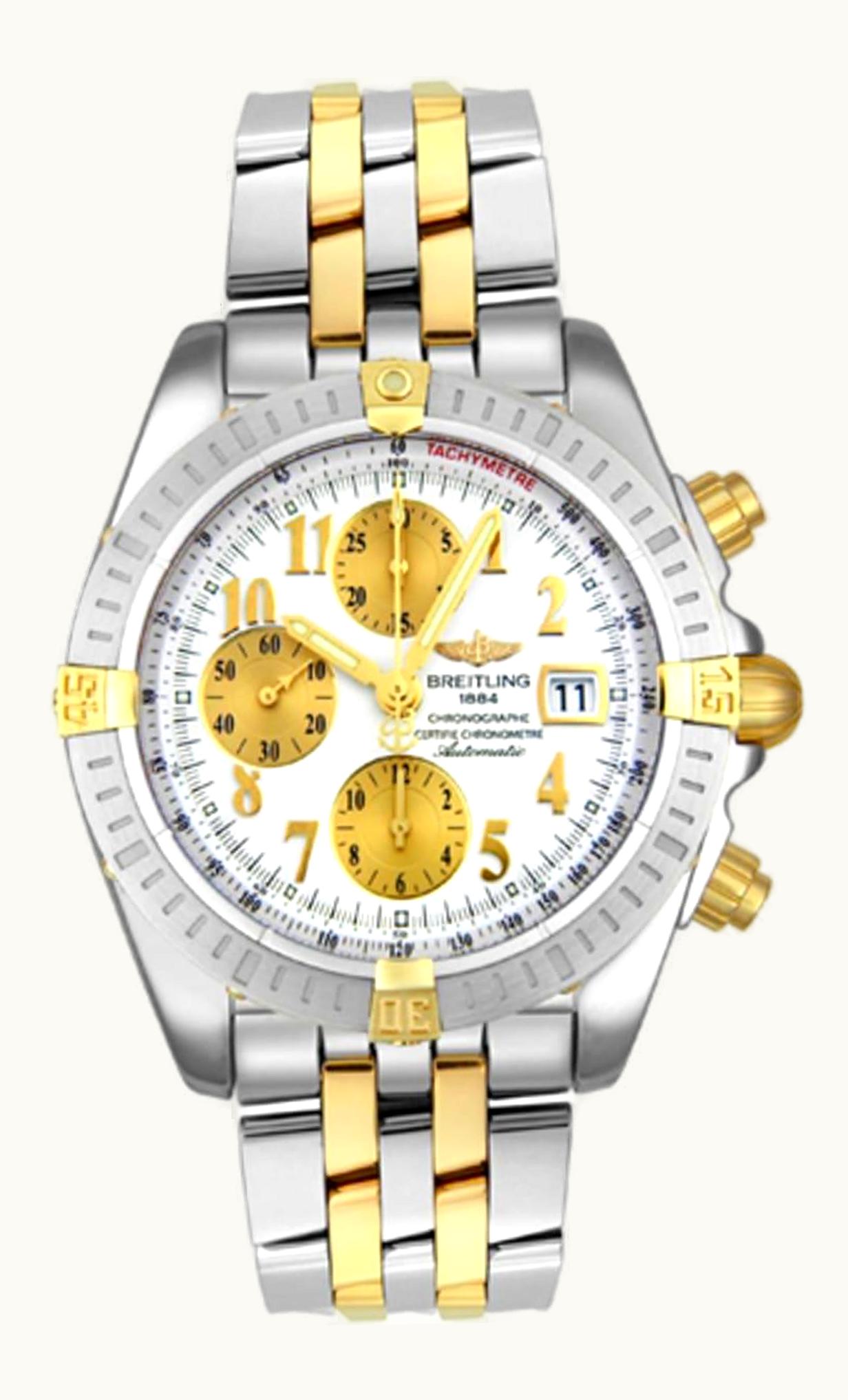 Breitling Chronomat Evolution Stainless Steel / Yellow Gold / White