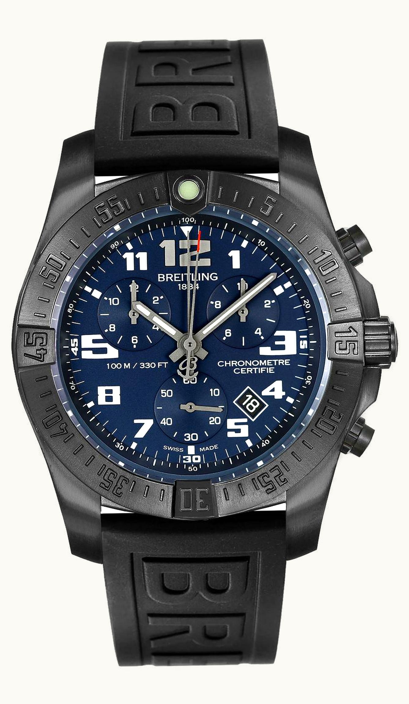 Breitling Chronospace Evo Night Mission / Blue / Rubber