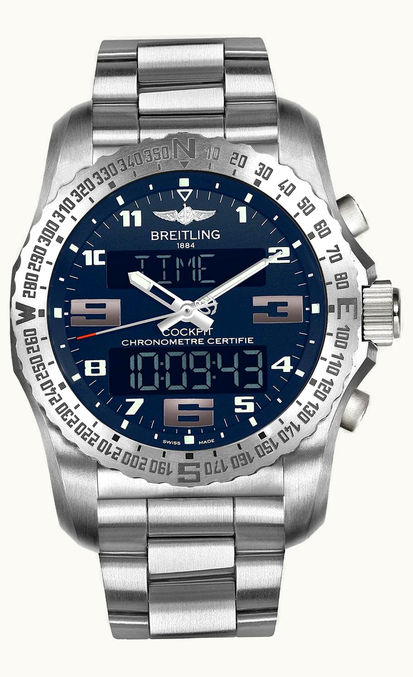 Breitling Cockpit B50 Titanium / Blue / Bracelet