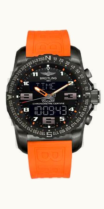 Breitling Cockpit B50 Night Mission / Black-Orange / Rubber / Folding