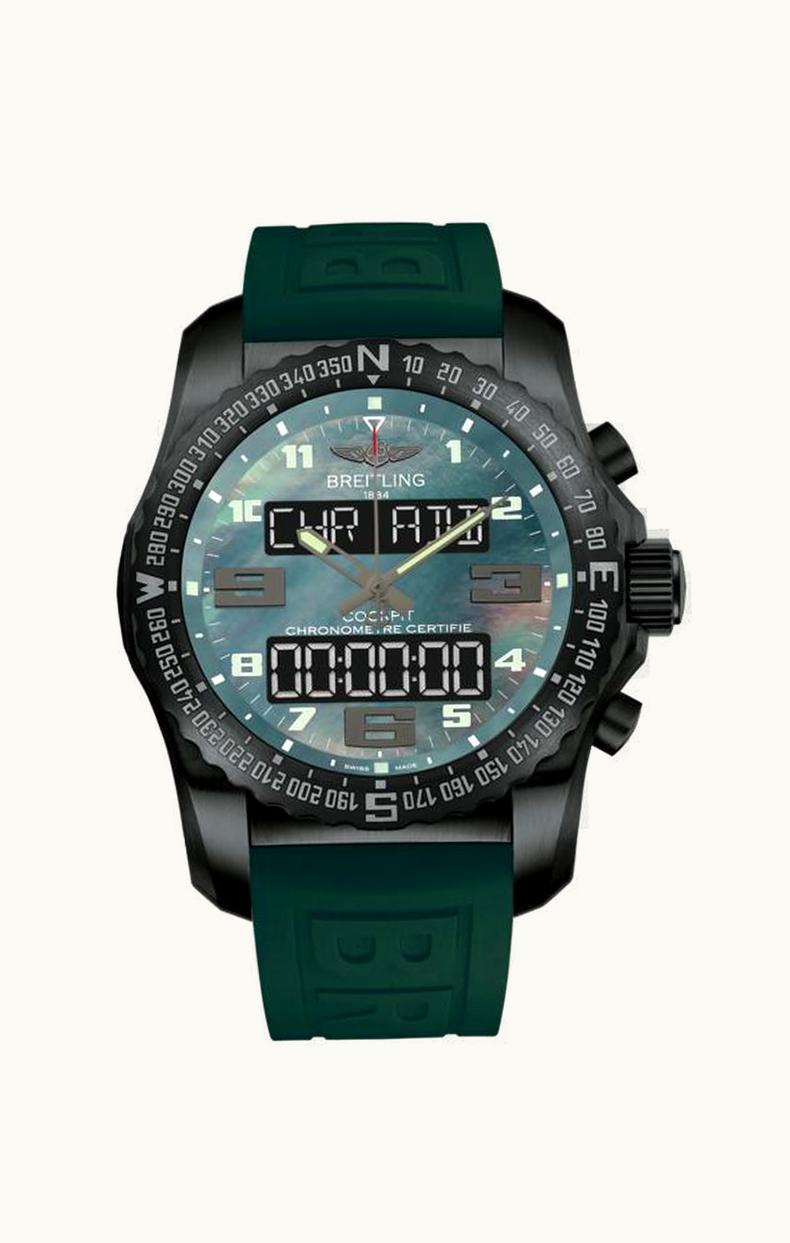 Breitling Cockpit B50 Night Mission / Green MOP / Rubber / Folding
