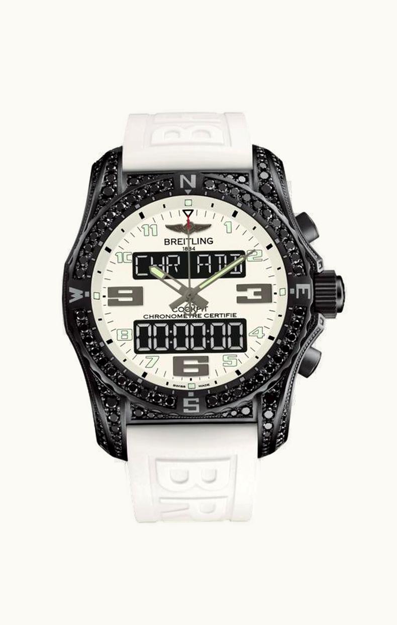 Breitling Cockpit B50 Night Mission Diamondworks Titanium / White / Rubber / Folding