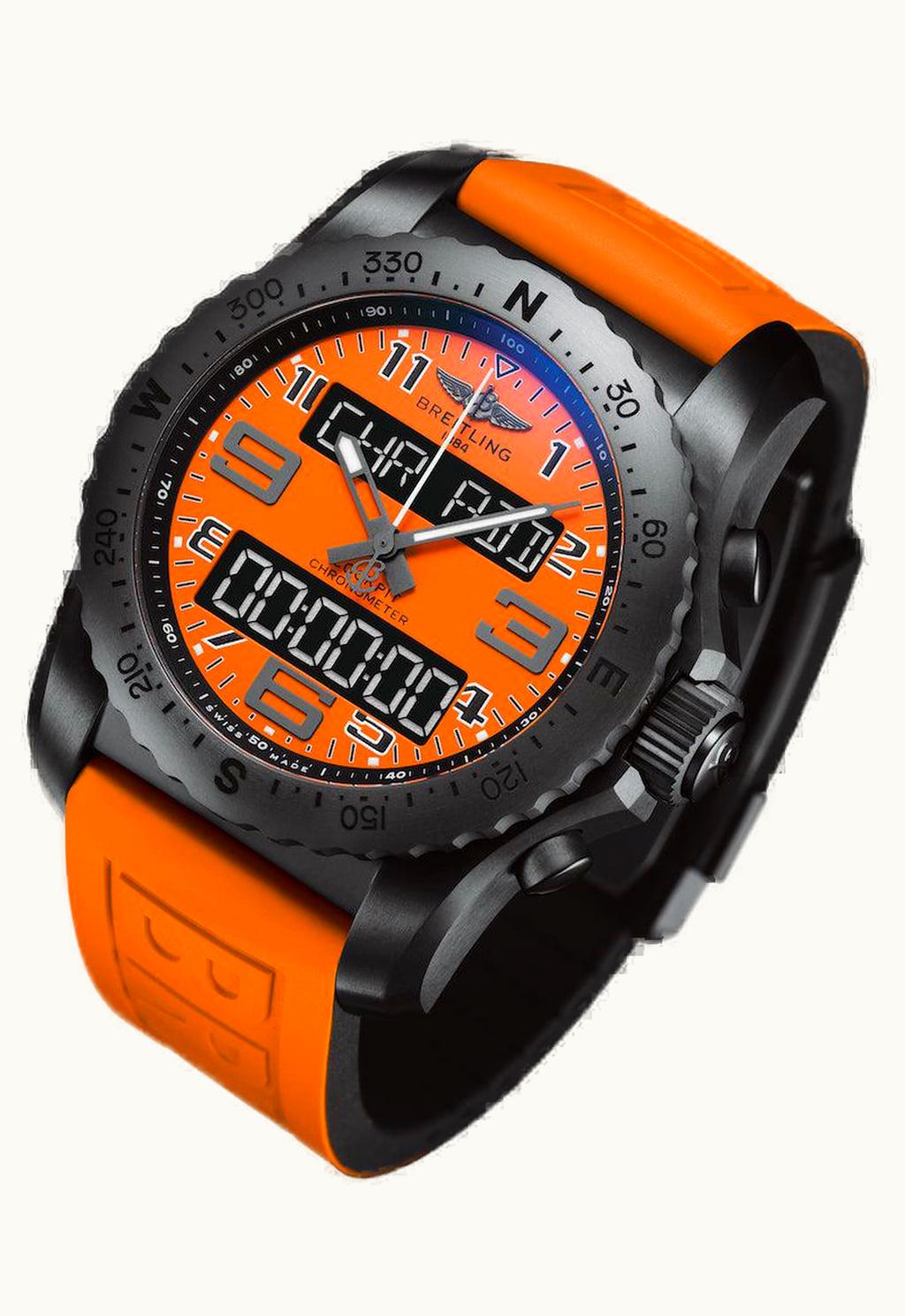 Breitling Cockpit B50 Night Mission / Orange / Rubber / Folding / Orbiter
