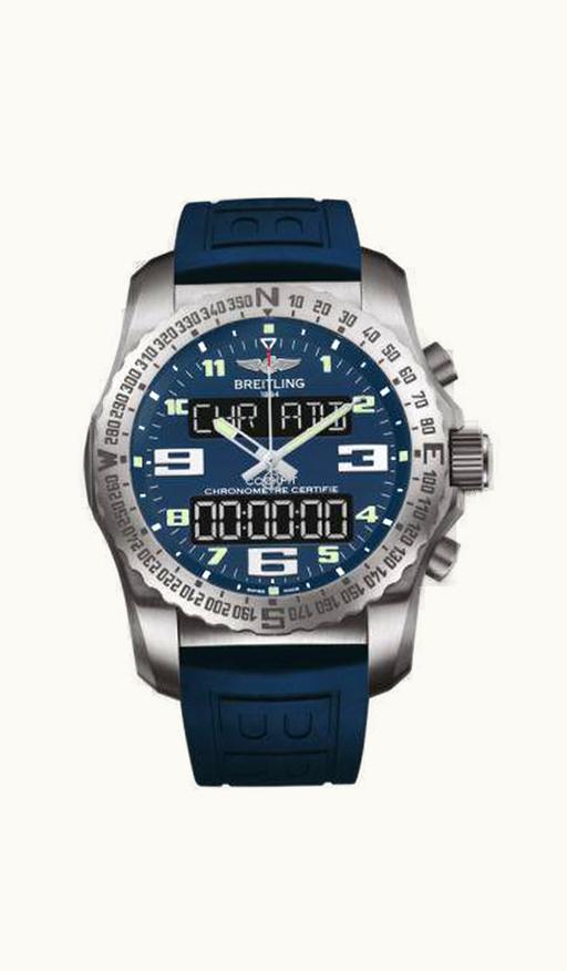 Breitling Cockpit B50 Titanium / Blue / Rubber / Folding