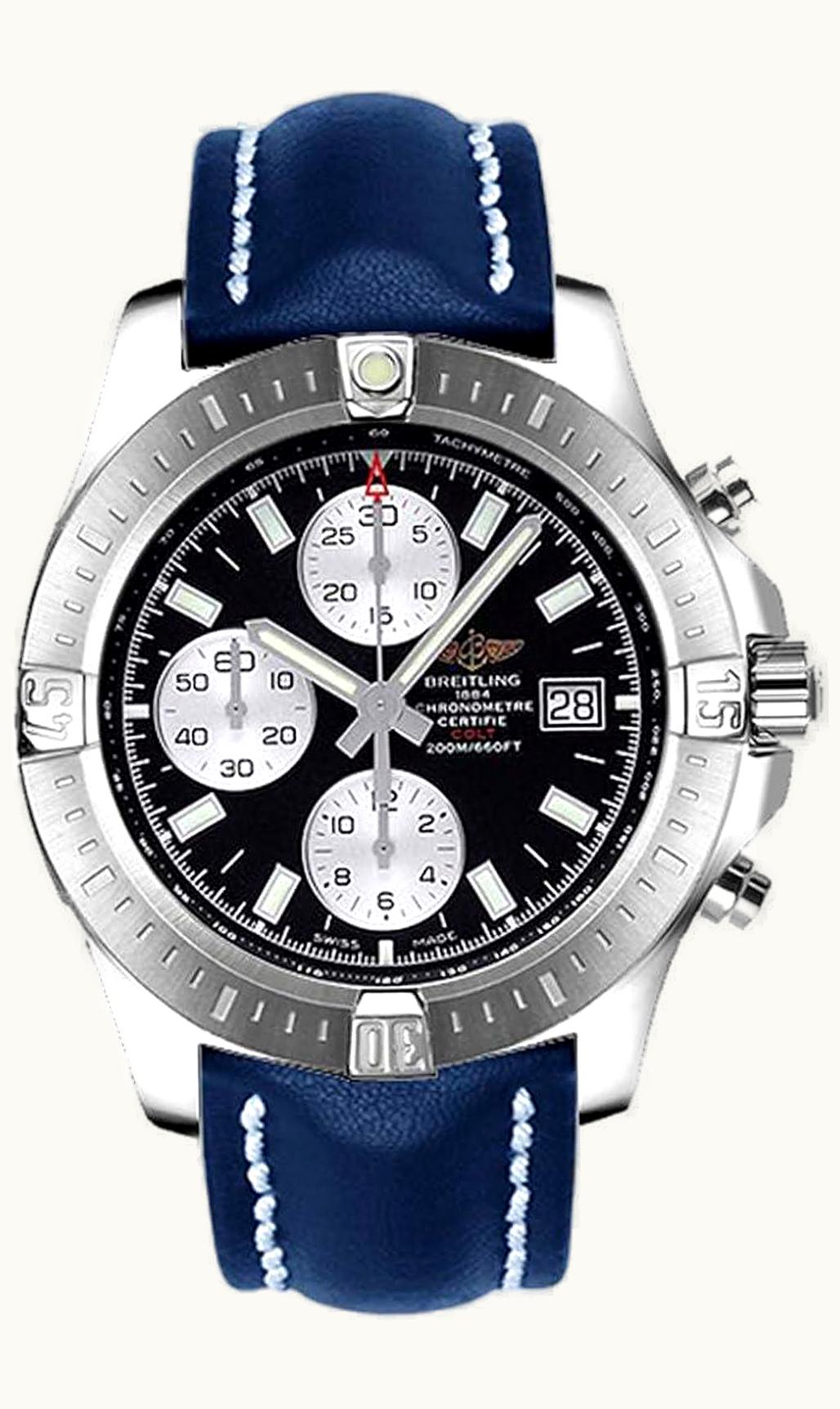 Breitling Colt Chronograph Automatic Stainless Steel / Volcano Black / Calf / Folding