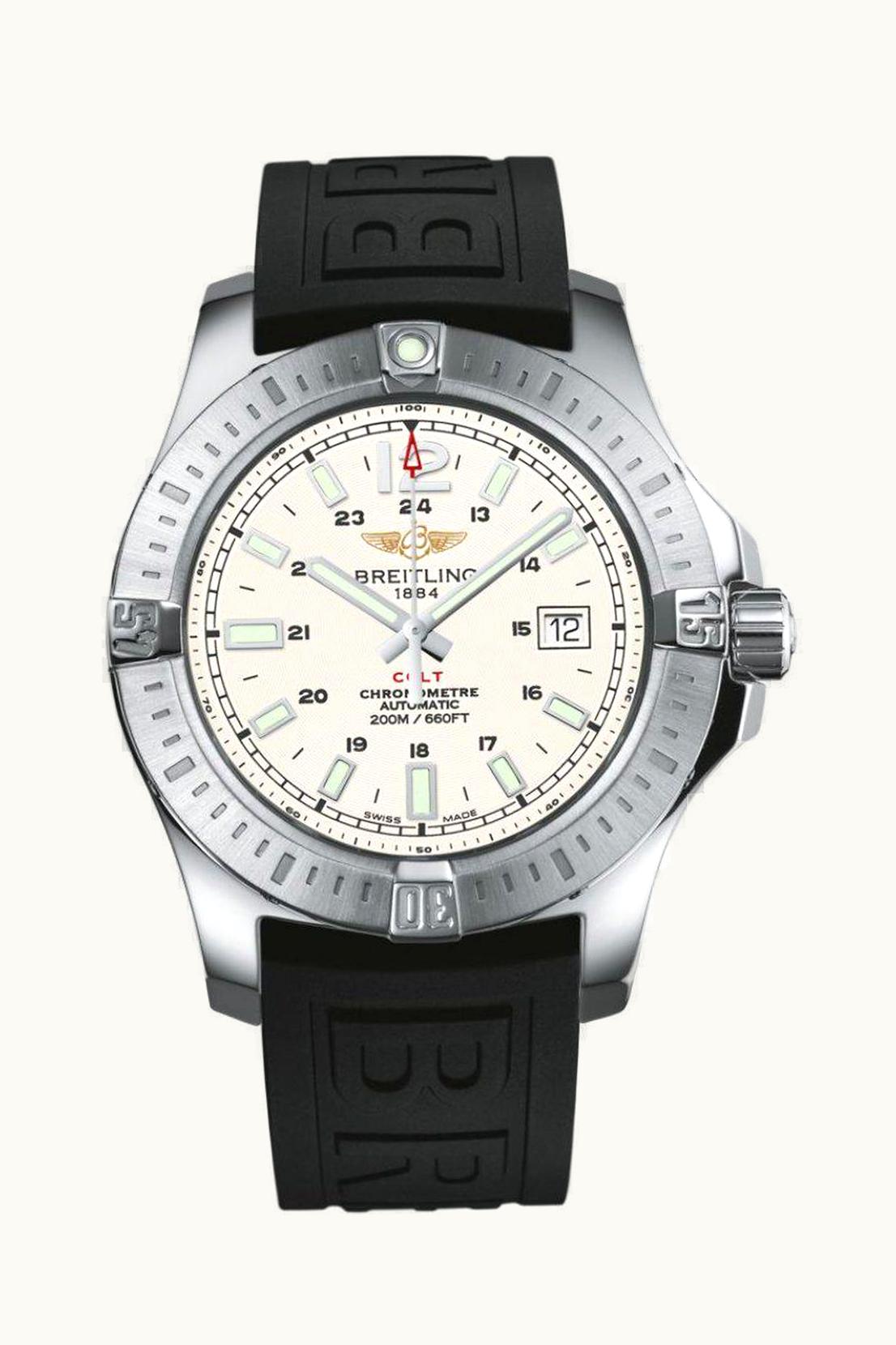 Breitling Colt 44 Automatic Stratus Silver / Rubber