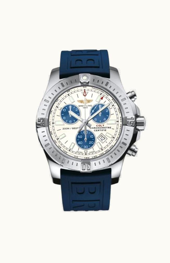 Breitling Colt Chronograph Stratus Silver / Rubber / Pin