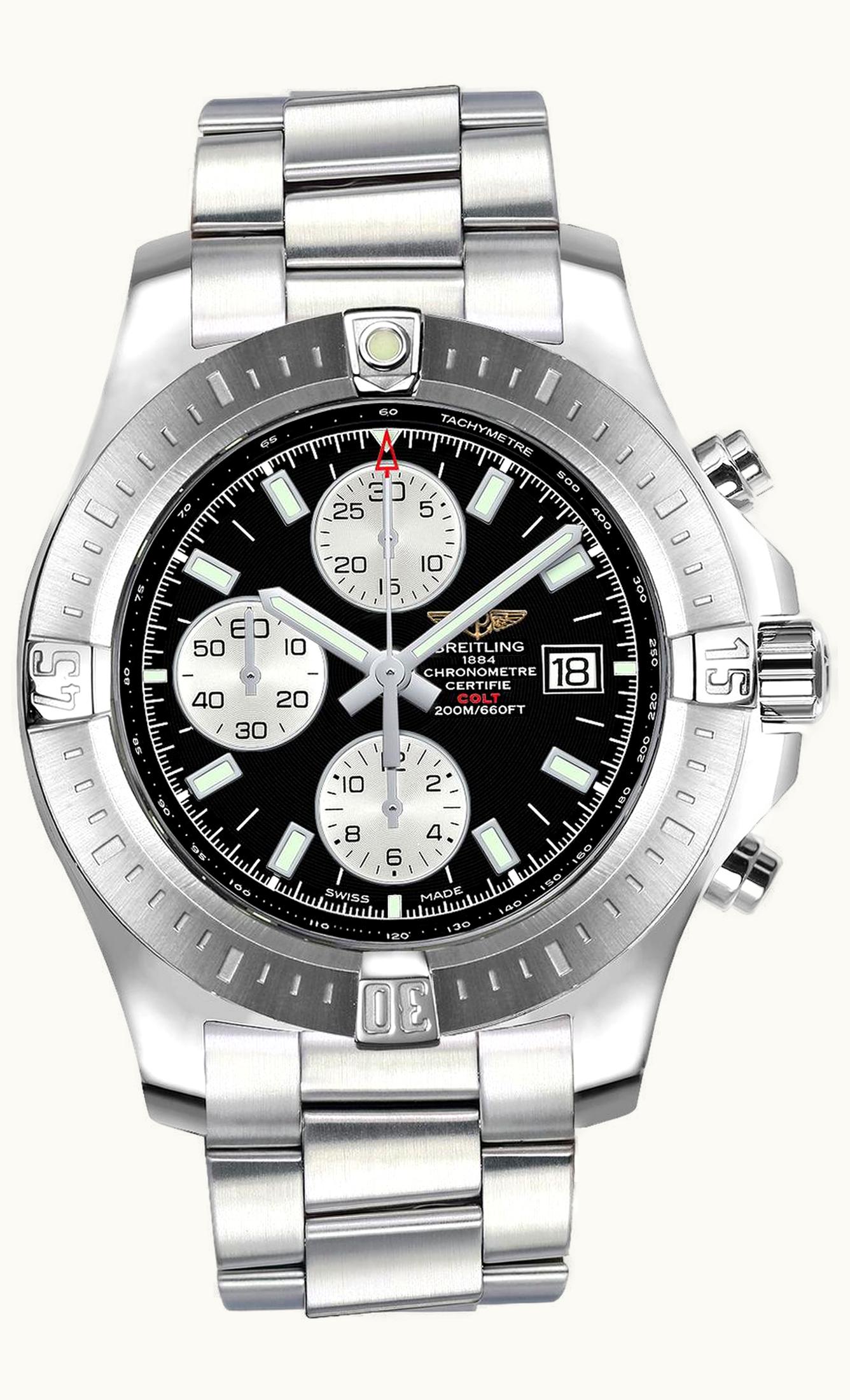 Breitling Colt Chronograph Automatic Stainless Steel / Volcano Black / Bracelet