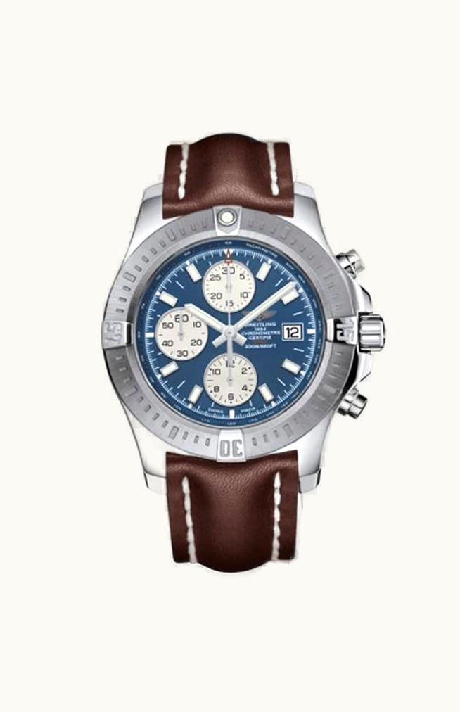 Breitling Colt Chronograph Automatic Stainless Steel / Mariner Blue / Calf / Pin