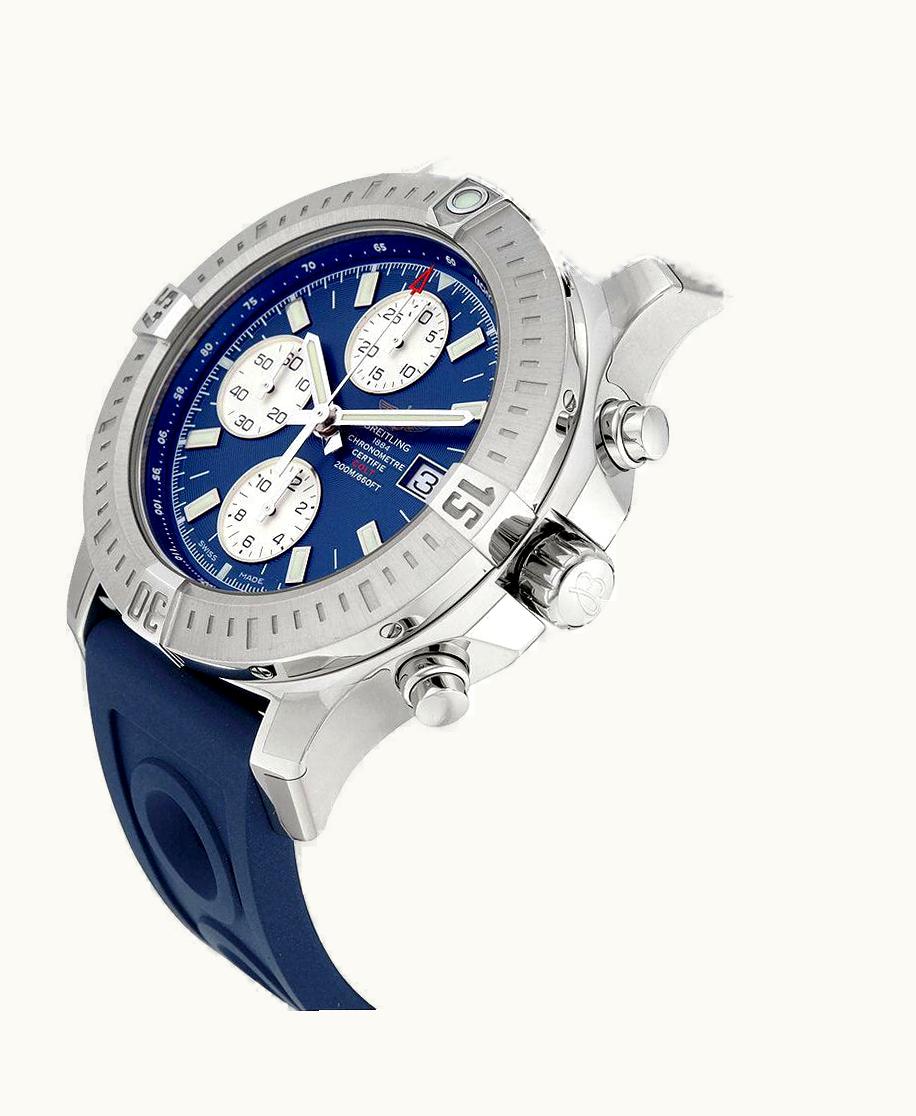 Breitling Colt Chronograph Automatic Stainless Steel / Mariner Blue / Rubber / Pin