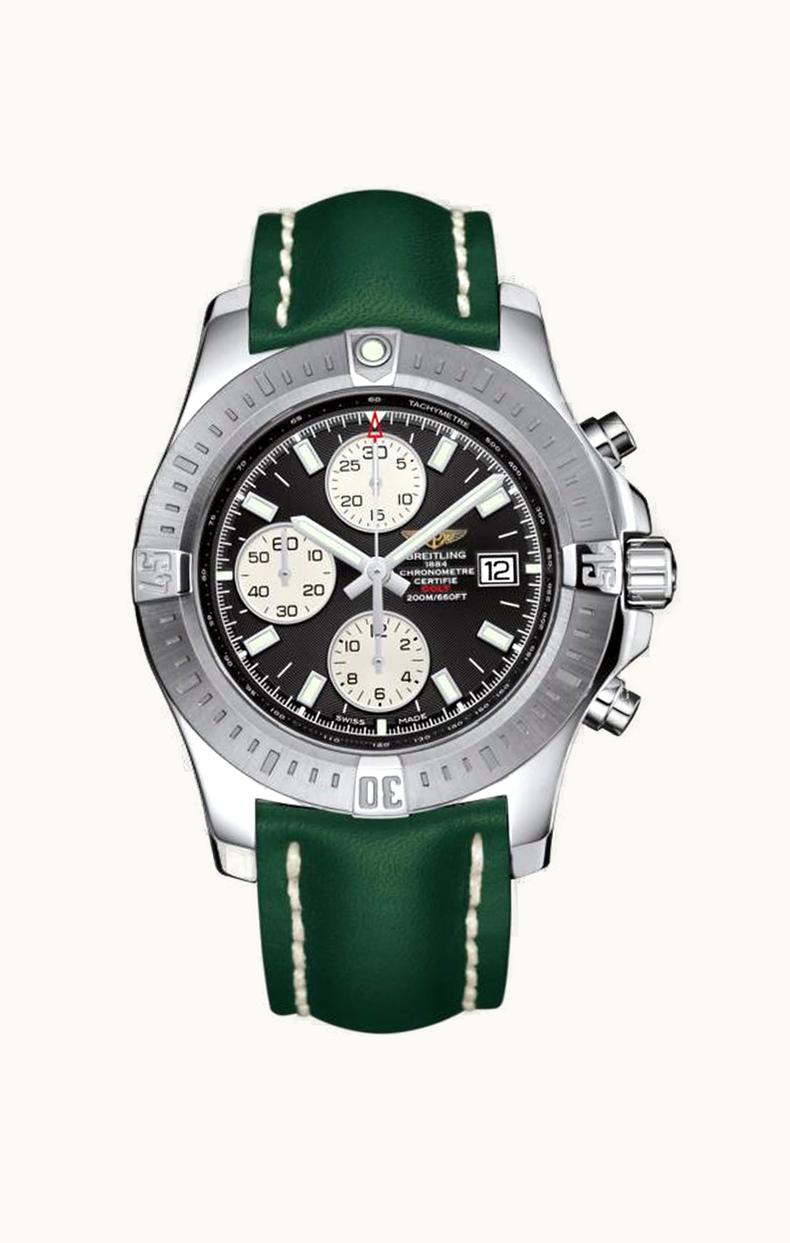 Breitling Colt Chronograph Automatic Stainless Steel / Volcano Black / Calf / Pin